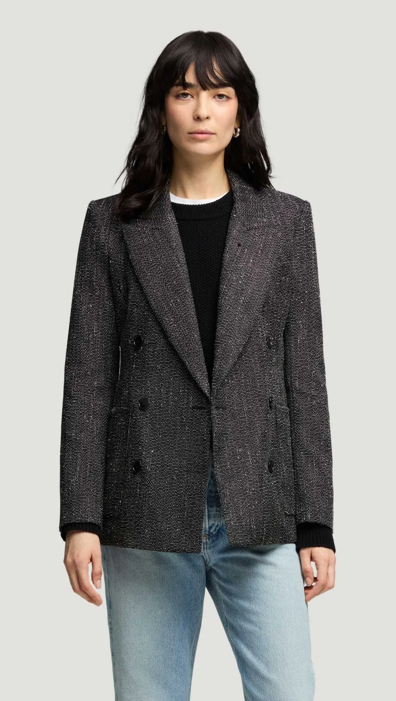 Chelsea Blazer in Tweed | Black/White sold by Argent