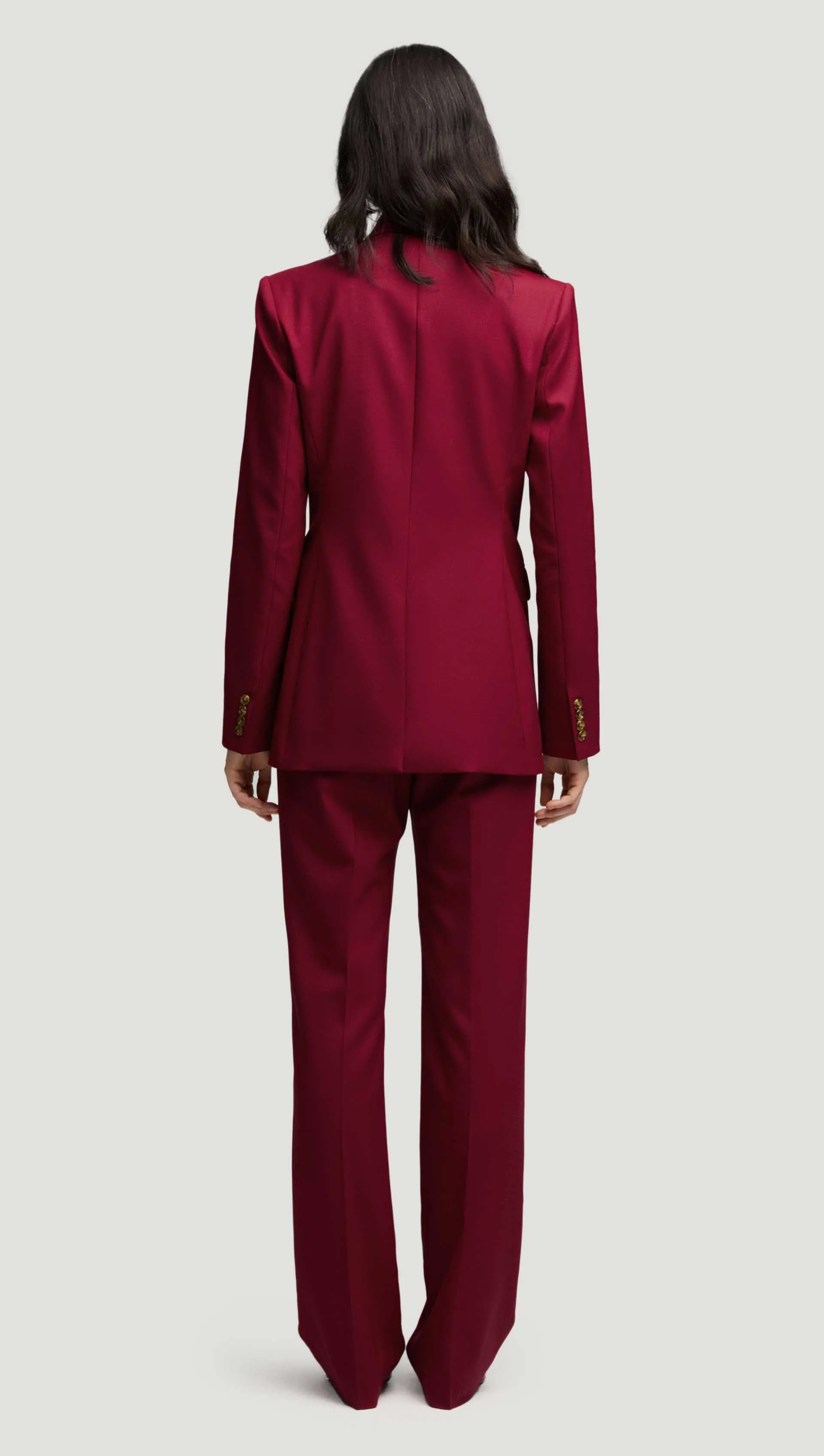 Double-Breasted Blazer in Seasonless Wool | Burgundy sold by Argent product image thumbnail 5