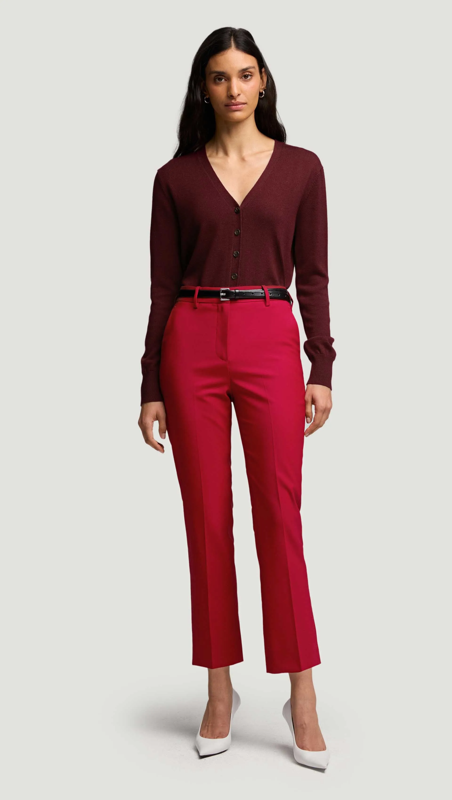 Cropped Straight Leg Trouser in Seasonless Wool | Carmine sold by Argent