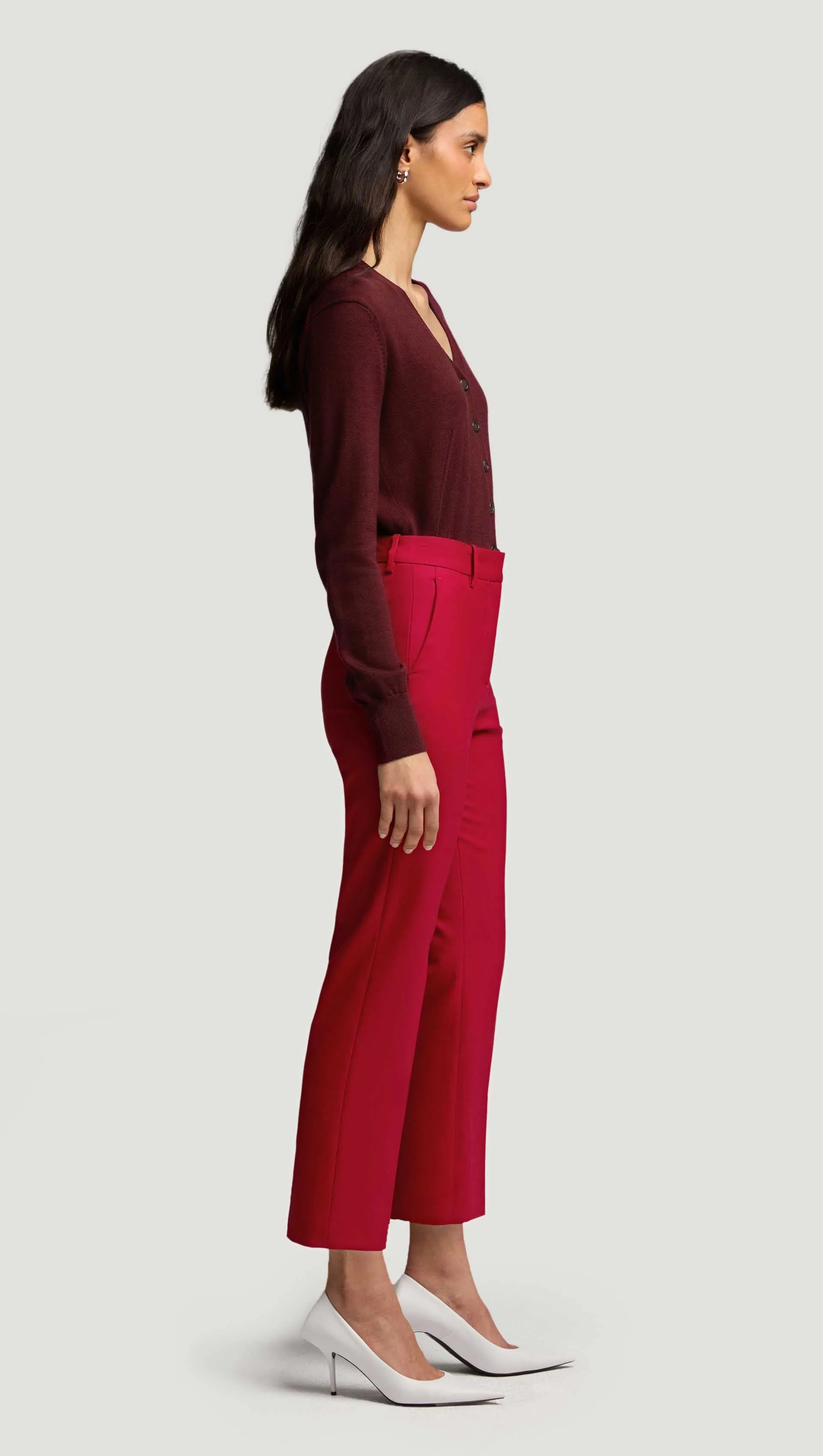 Cropped Straight Leg Trouser in Seasonless Wool | Carmine sold by Argent product image thumbnail 4