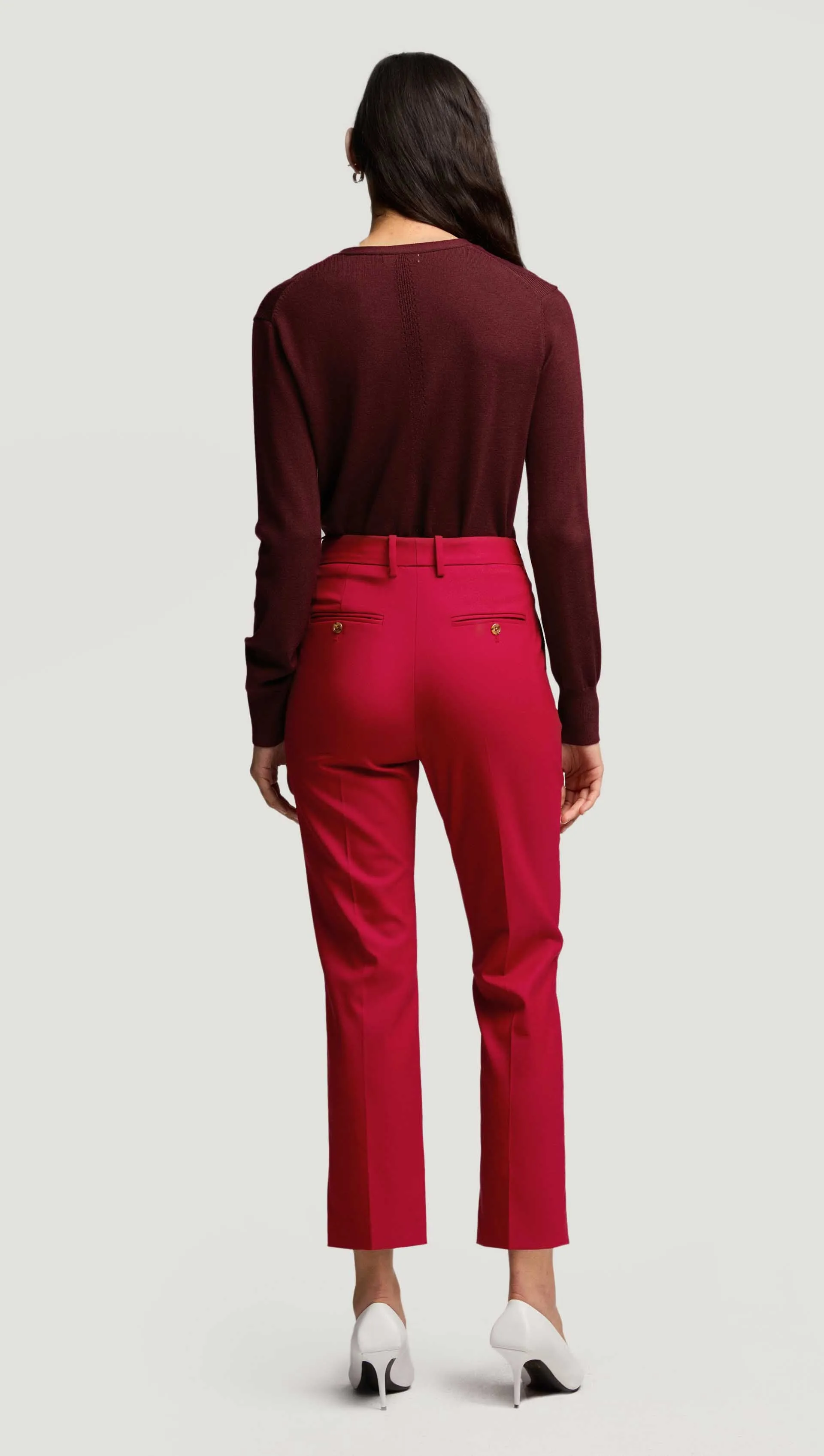 Cropped Straight Leg Trouser in Seasonless Wool | Carmine sold by Argent product image thumbnail 5