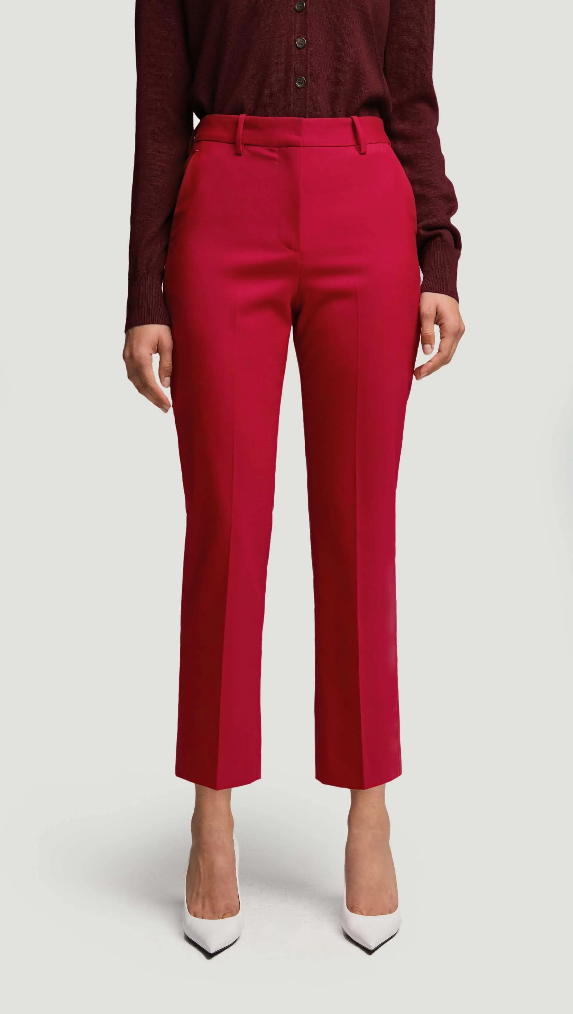 Cropped Straight Leg Trouser in Seasonless Wool | Carmine sold by Argent product image thumbnail 3