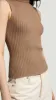 Sleeveless Turtleneck in Stretch Wool | Camel sold by Argent