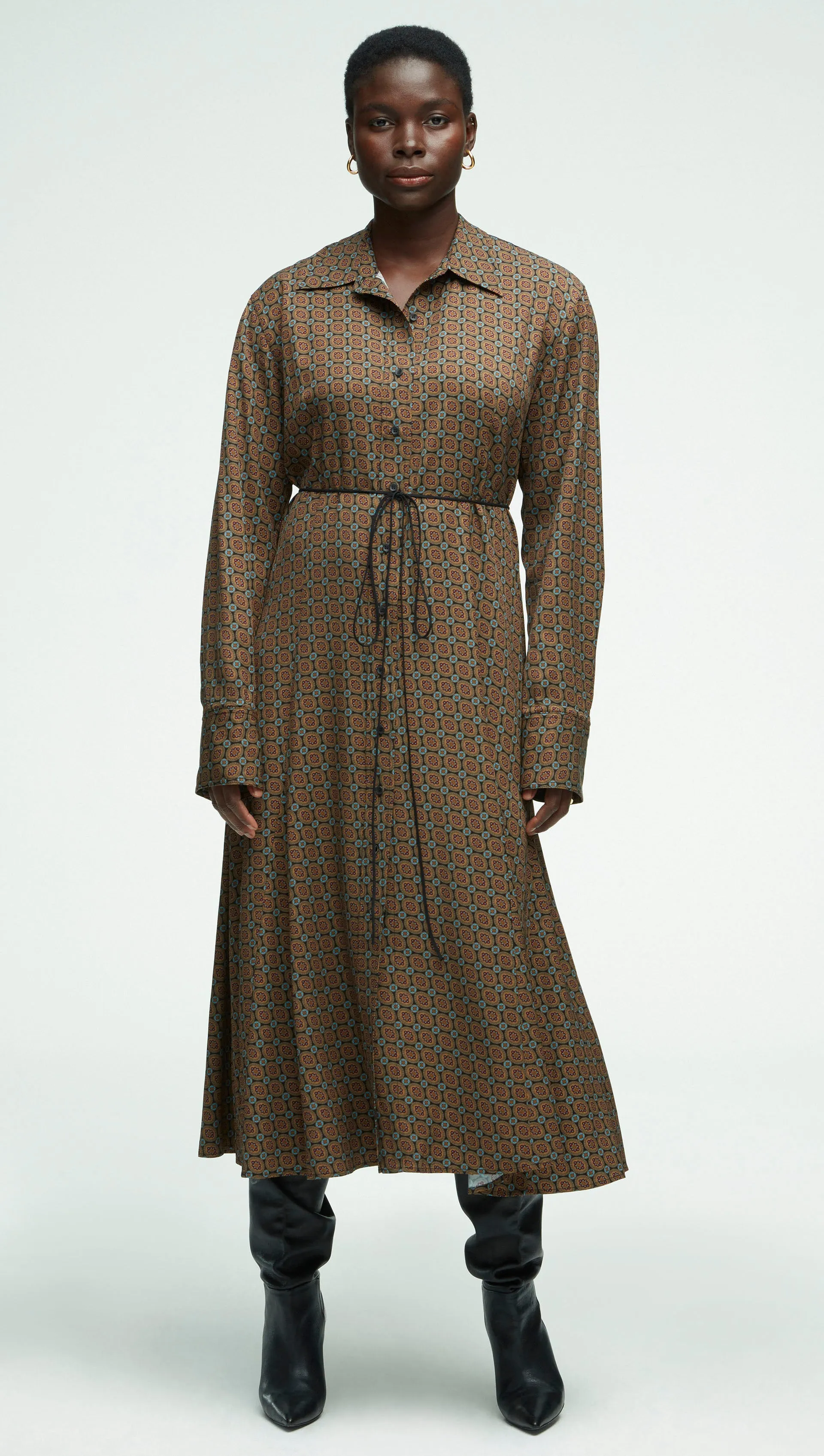 Soft Shirt Dress in Viscose Twill | Medallion Print sold by Argent product image thumbnail 5