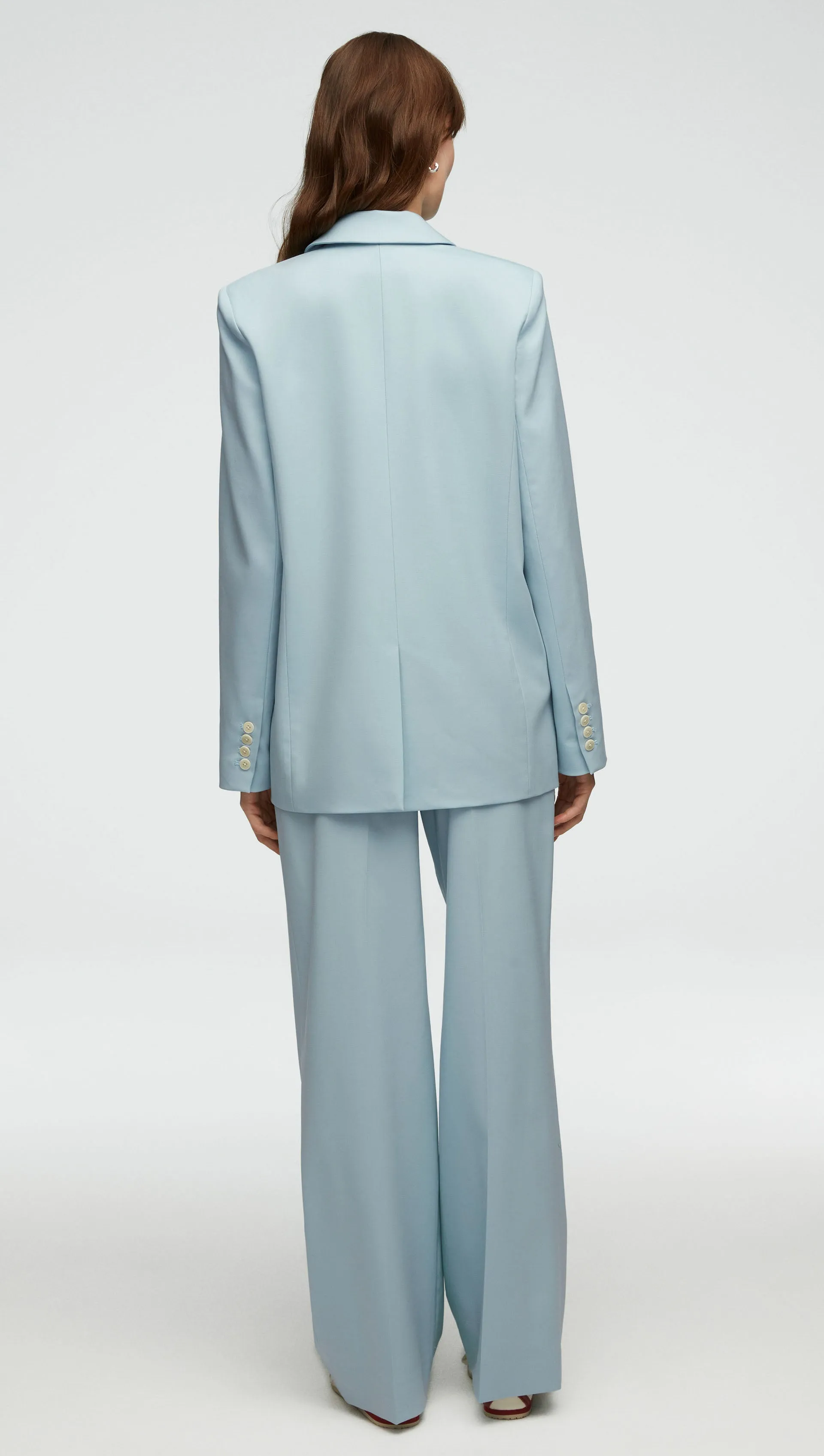 Peak Lapel Blazer in Seasonless Wool | Seafoam Blue sold by Argent product image thumbnail 3