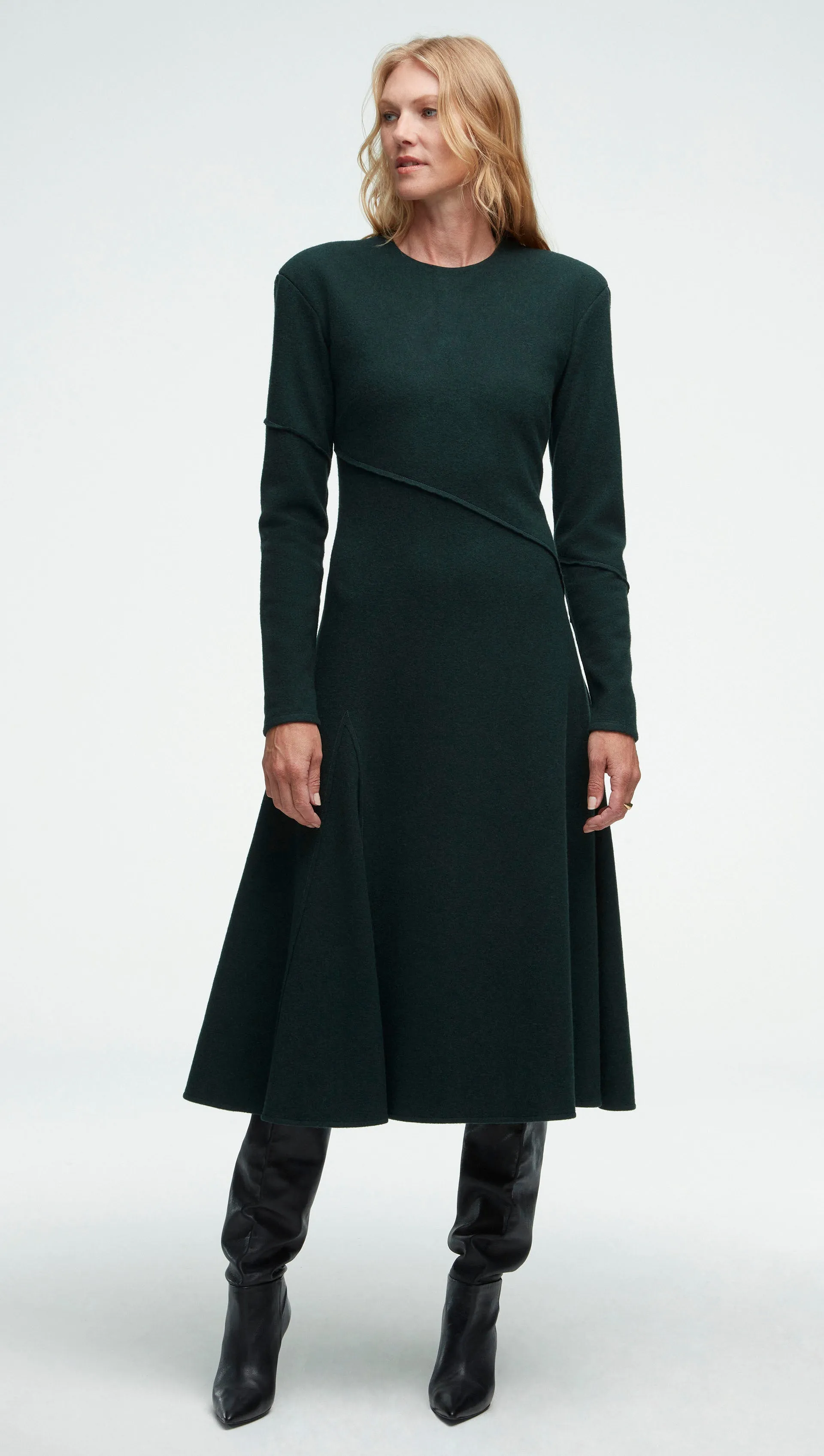 Patchwork Dress in Wool Jersey | Forest sold by Argent product image thumbnail 5