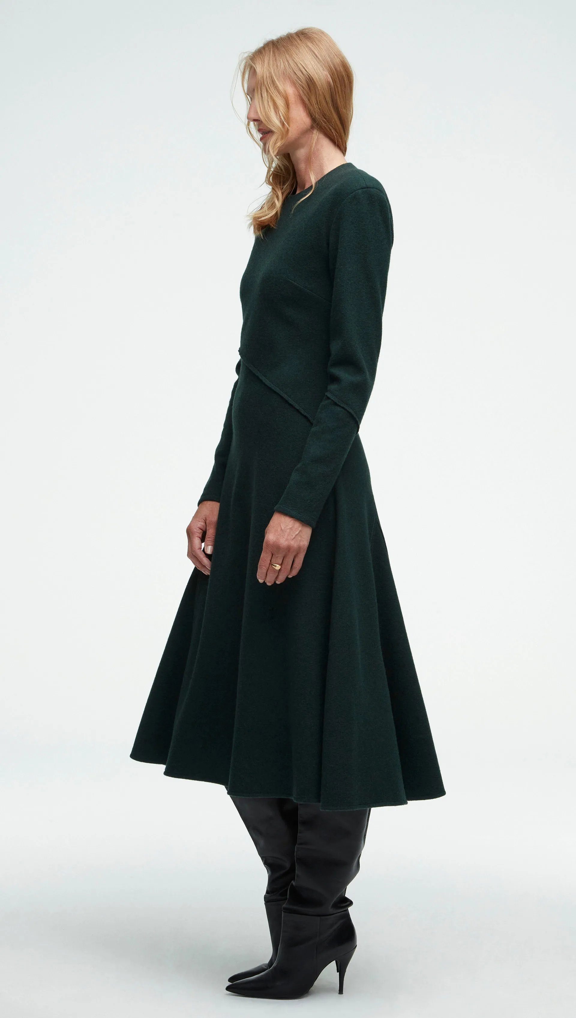 Patchwork Dress in Wool Jersey | Forest sold by Argent product image thumbnail 2