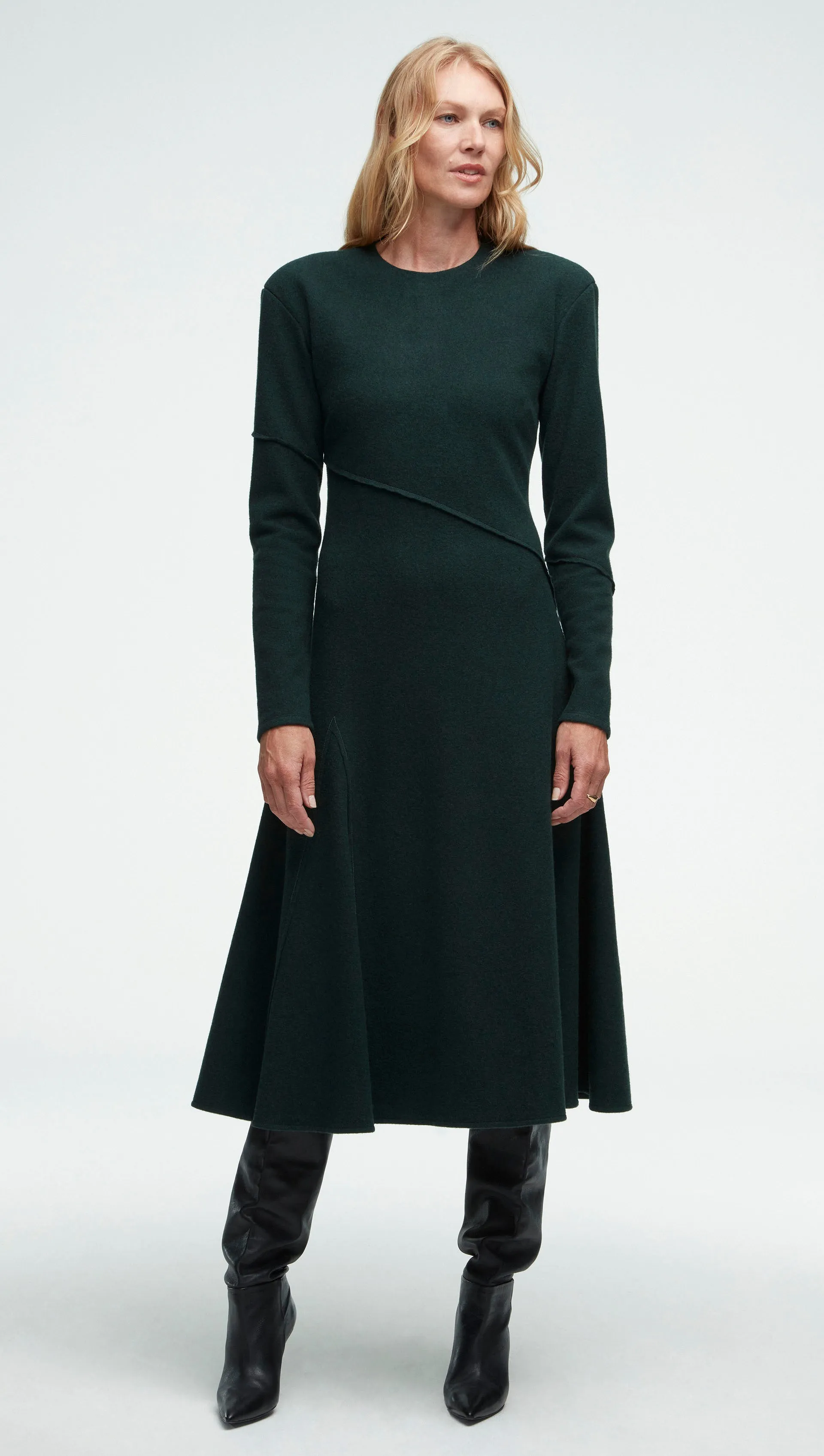 Patchwork Dress in Wool Jersey | Forest sold by Argent