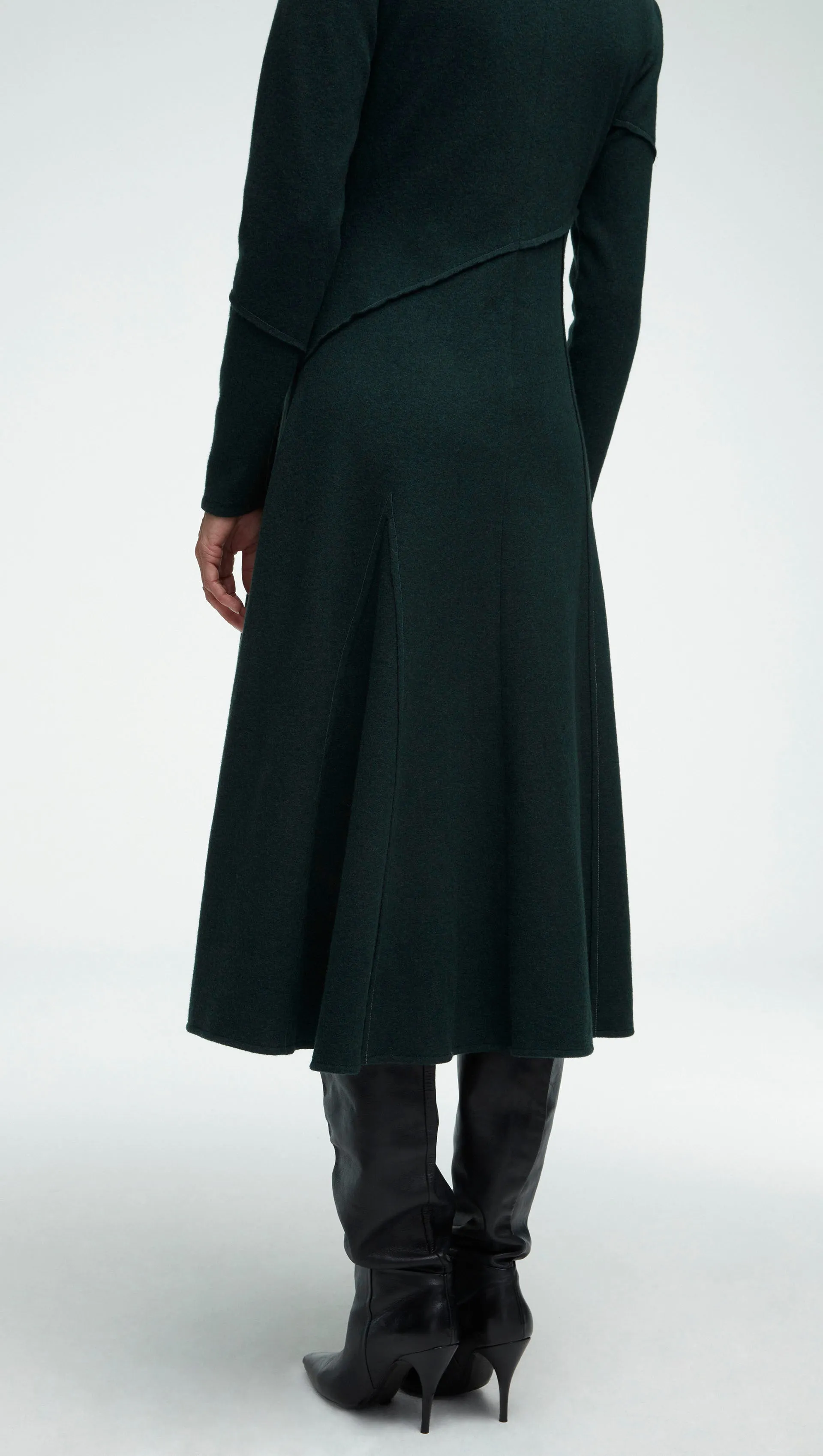 Patchwork Dress in Wool Jersey | Forest sold by Argent product image thumbnail 3