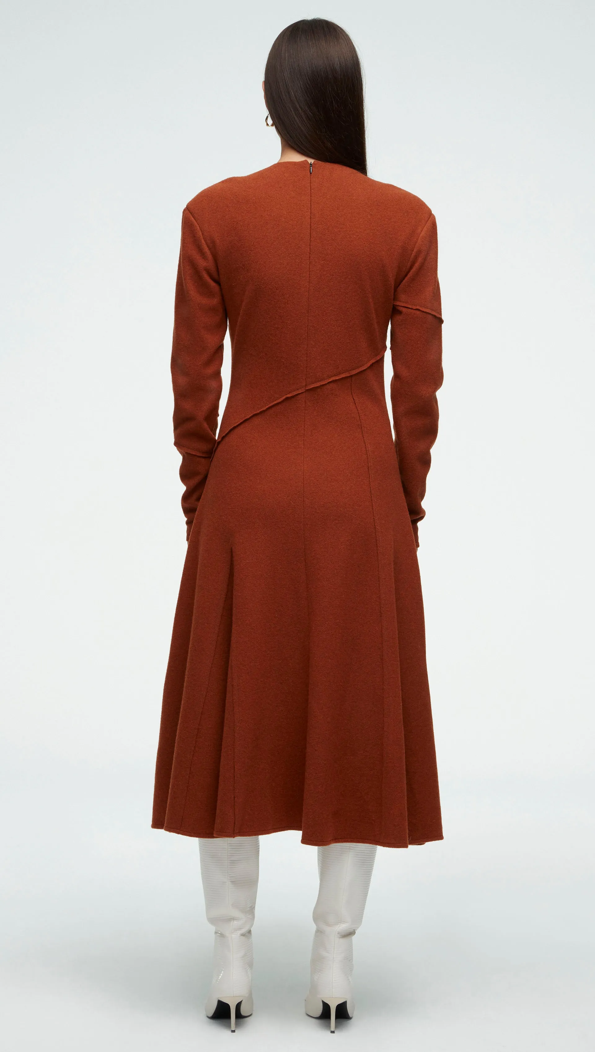 Patchwork Dress in Wool Jersey | Terracotta sold by Argent product image thumbnail 5