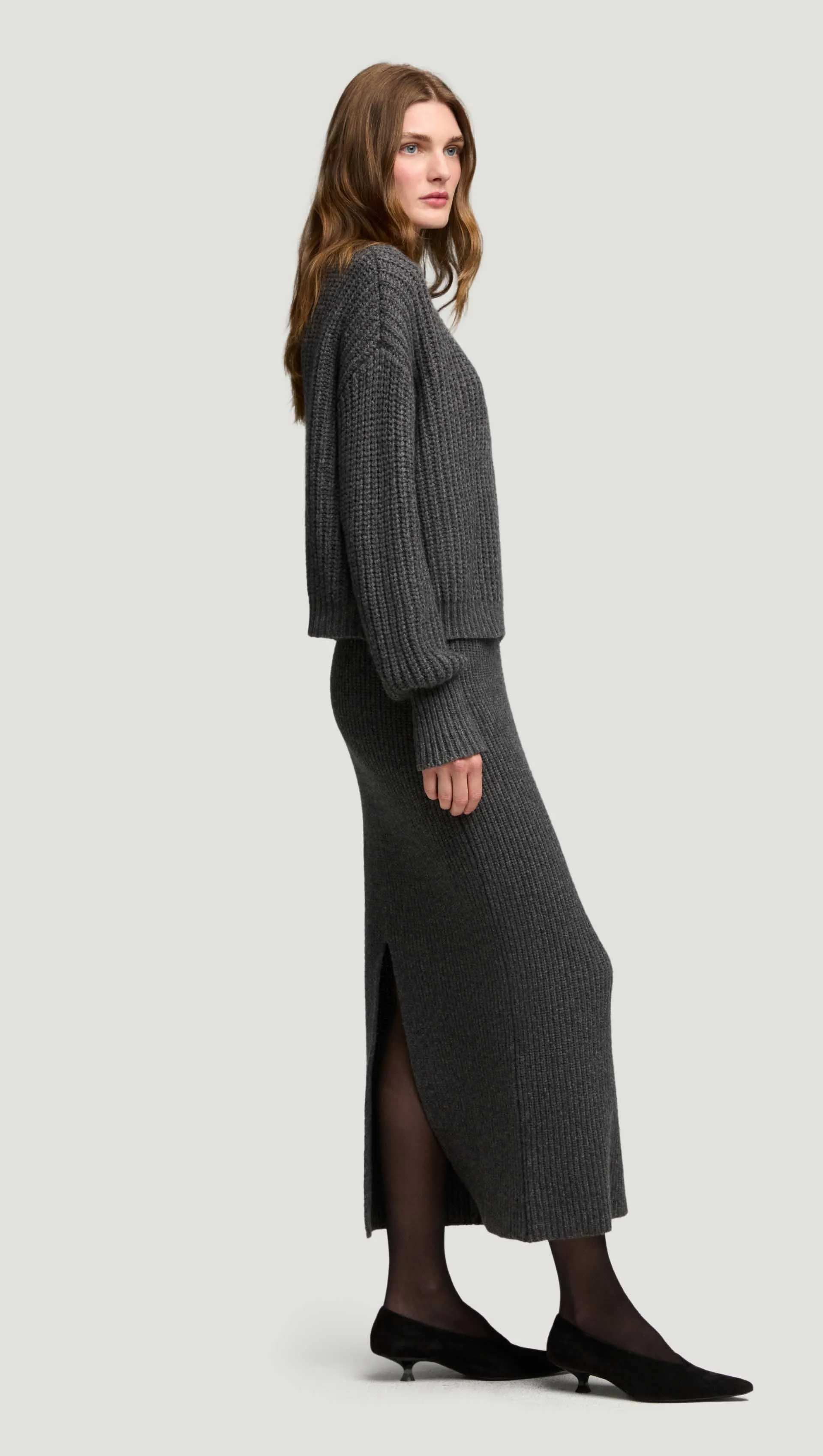 Fisherman Sweater in Wool Nylon | Grey sold by Argent product image thumbnail 4