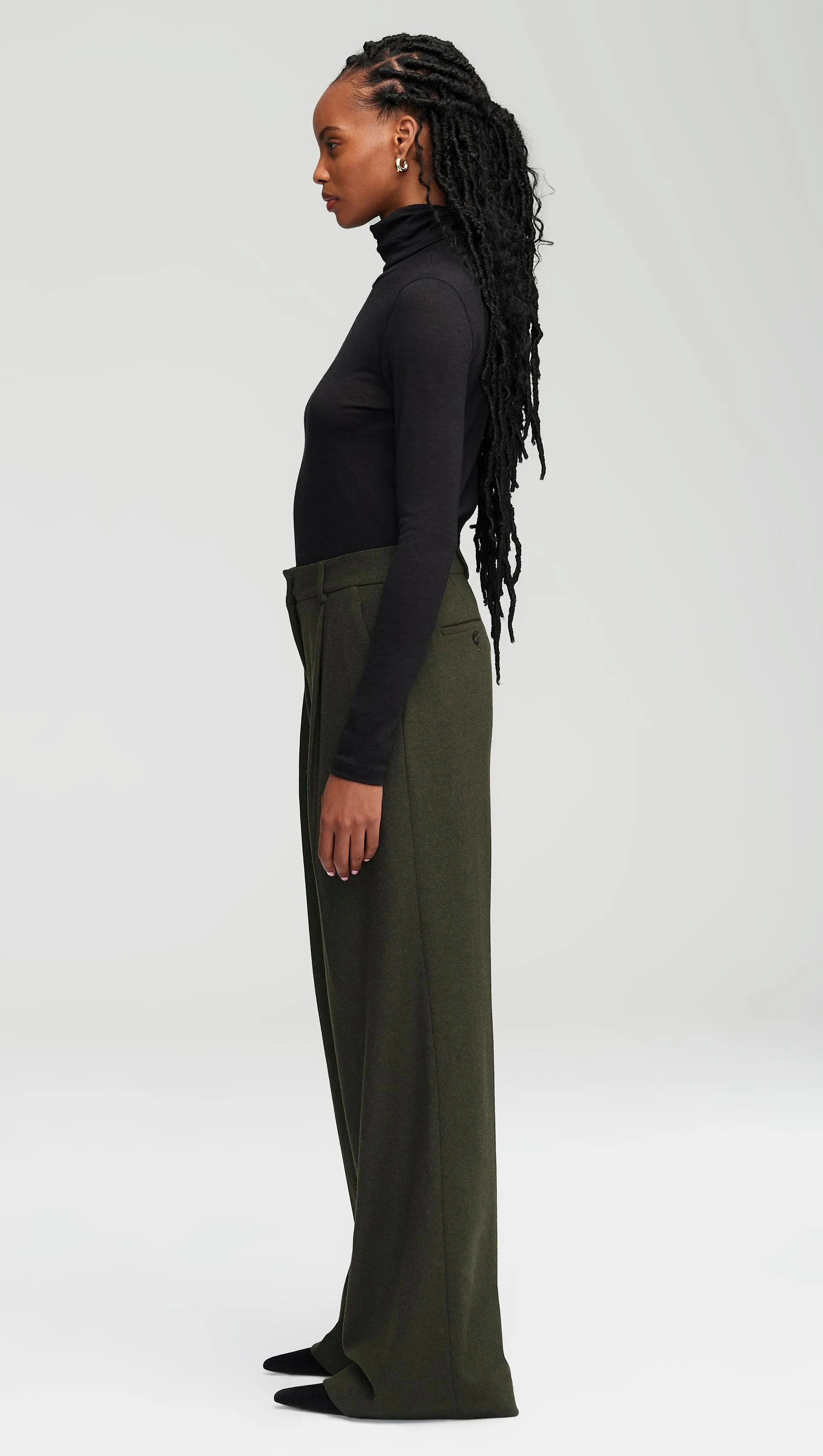 Single Pleat Trouser in Wool Twill | Hunter sold by Argent product image thumbnail 2