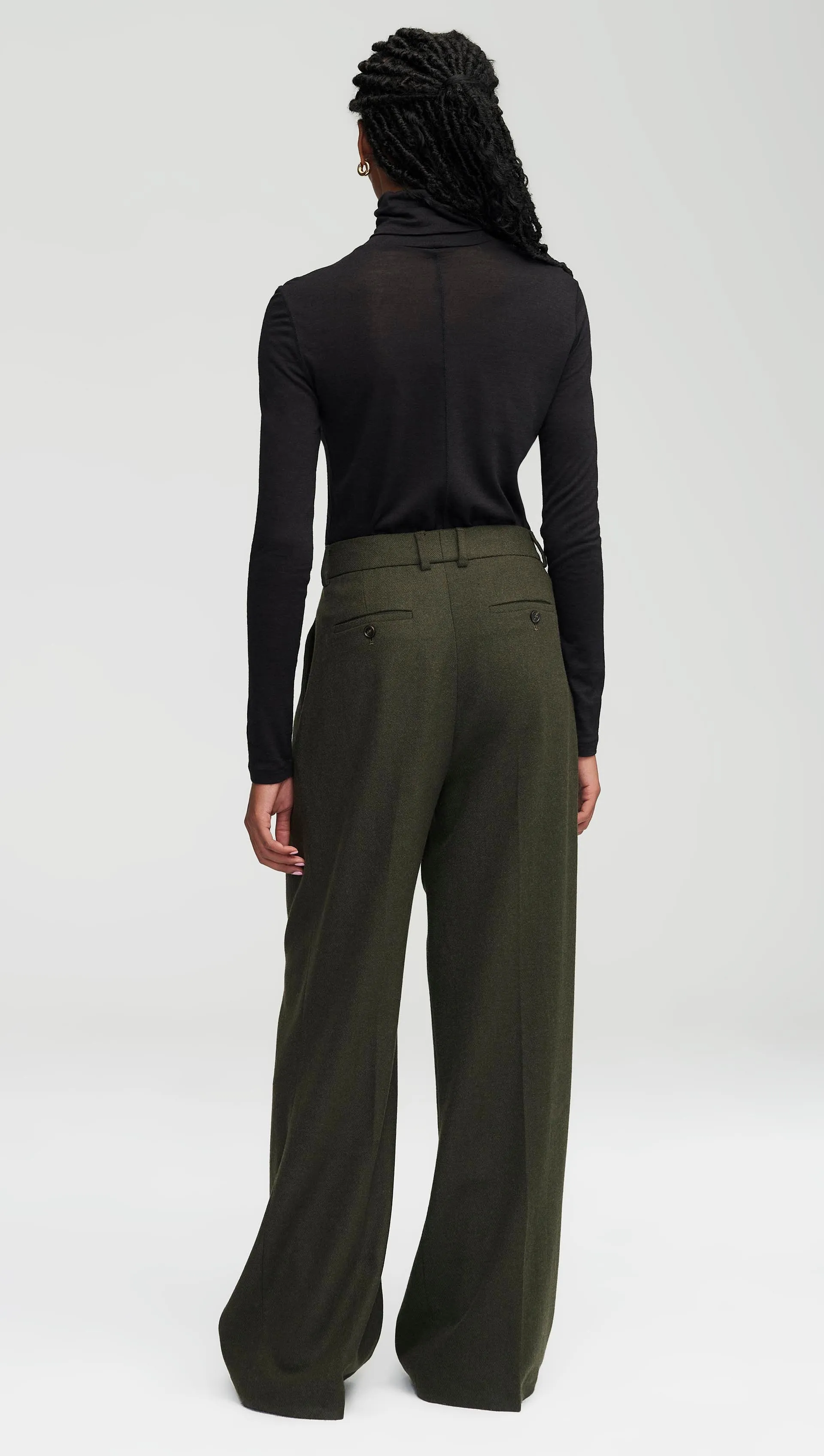 Single Pleat Trouser in Wool Twill | Hunter sold by Argent product image thumbnail 4