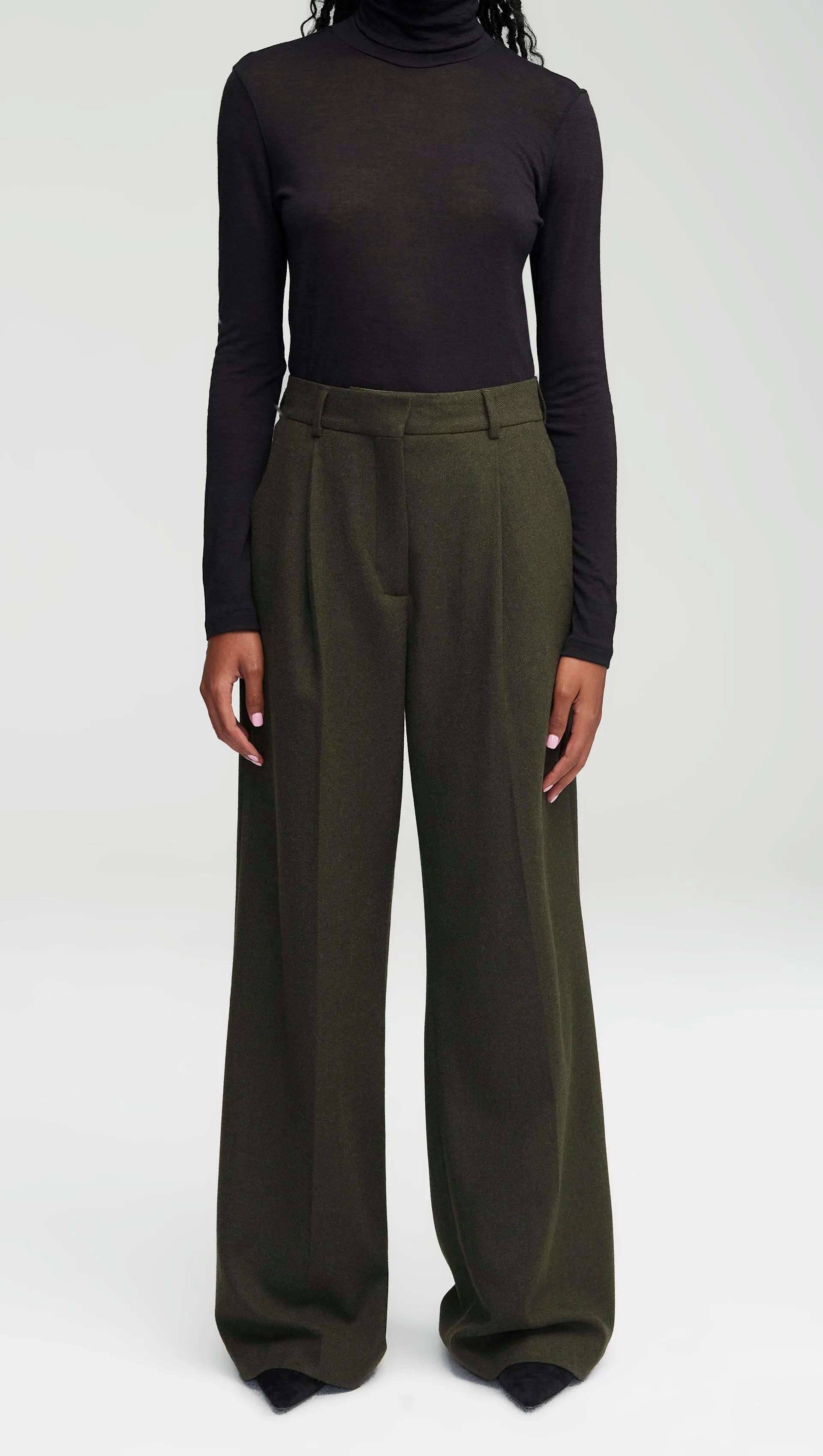 Single Pleat Trouser in Wool Twill | Hunter sold by Argent product image thumbnail 3