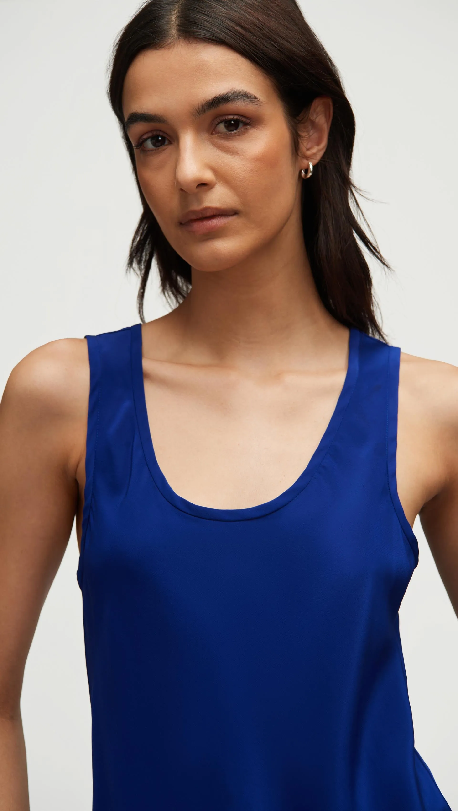 Tank in Silk Charmeuse | Lapis sold by Argent product image thumbnail 2