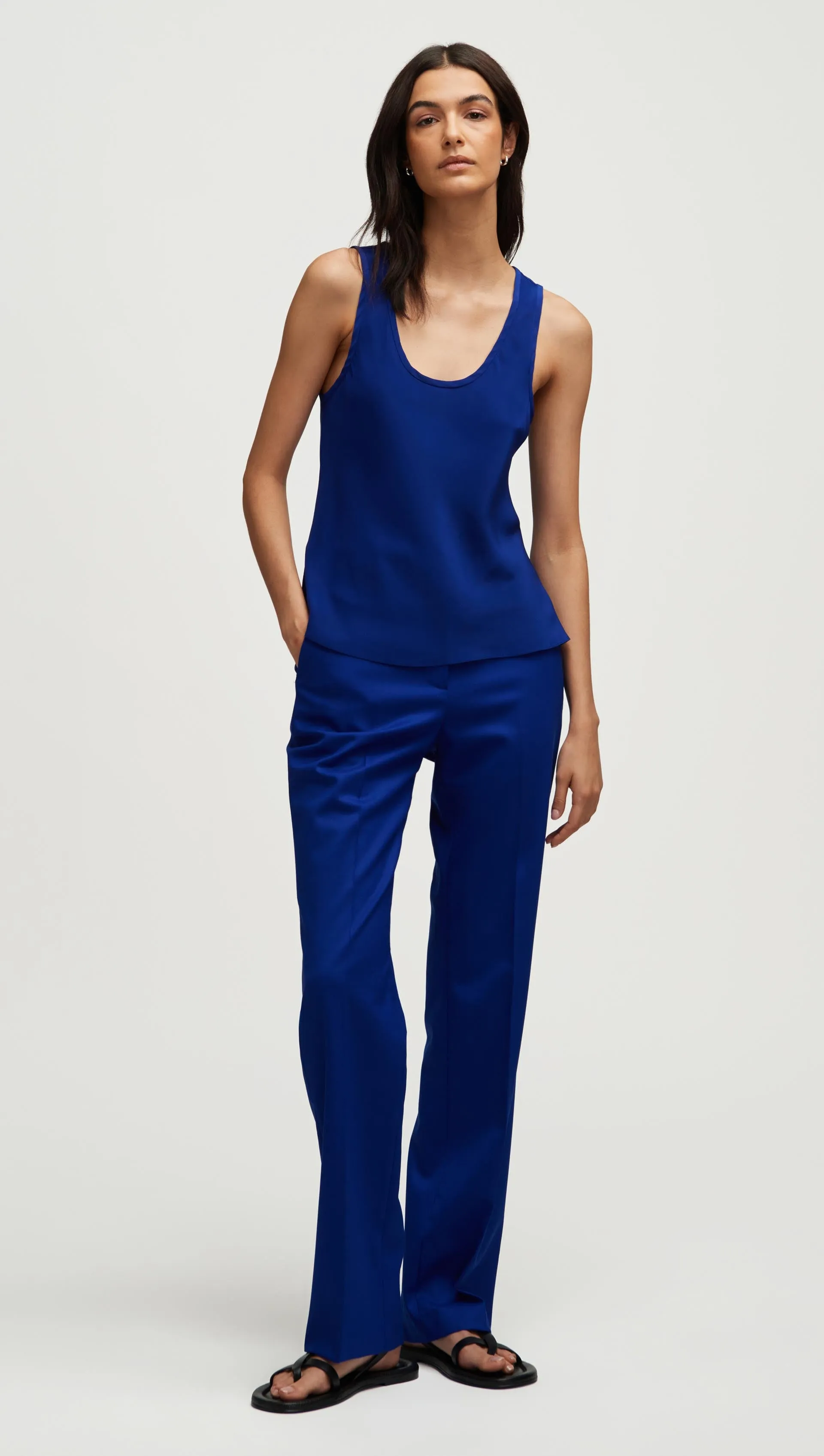 Tank in Silk Charmeuse | Lapis sold by Argent product image thumbnail 3