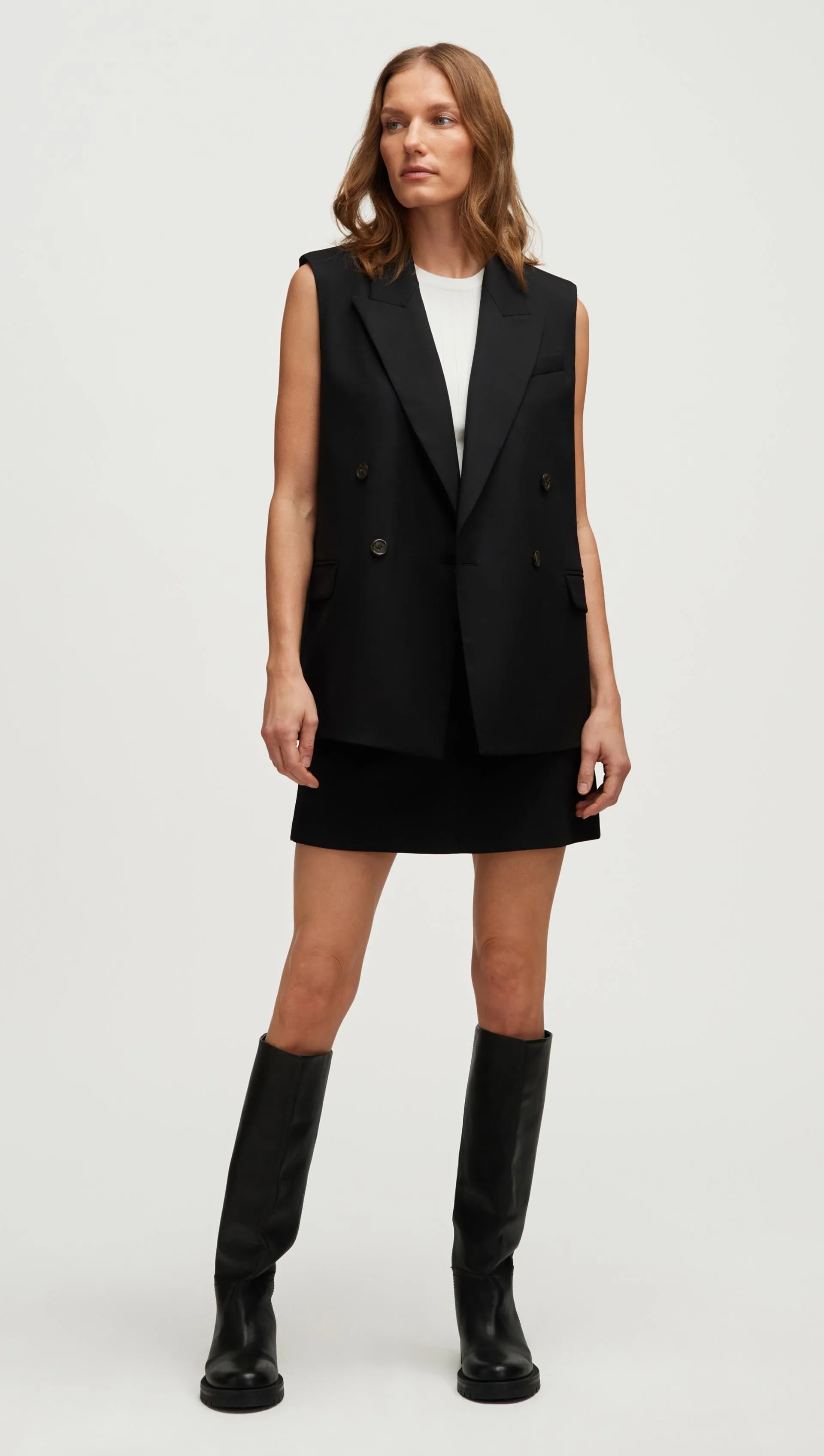 Bowery Vest in Seasonless Wool | Black sold by Argent