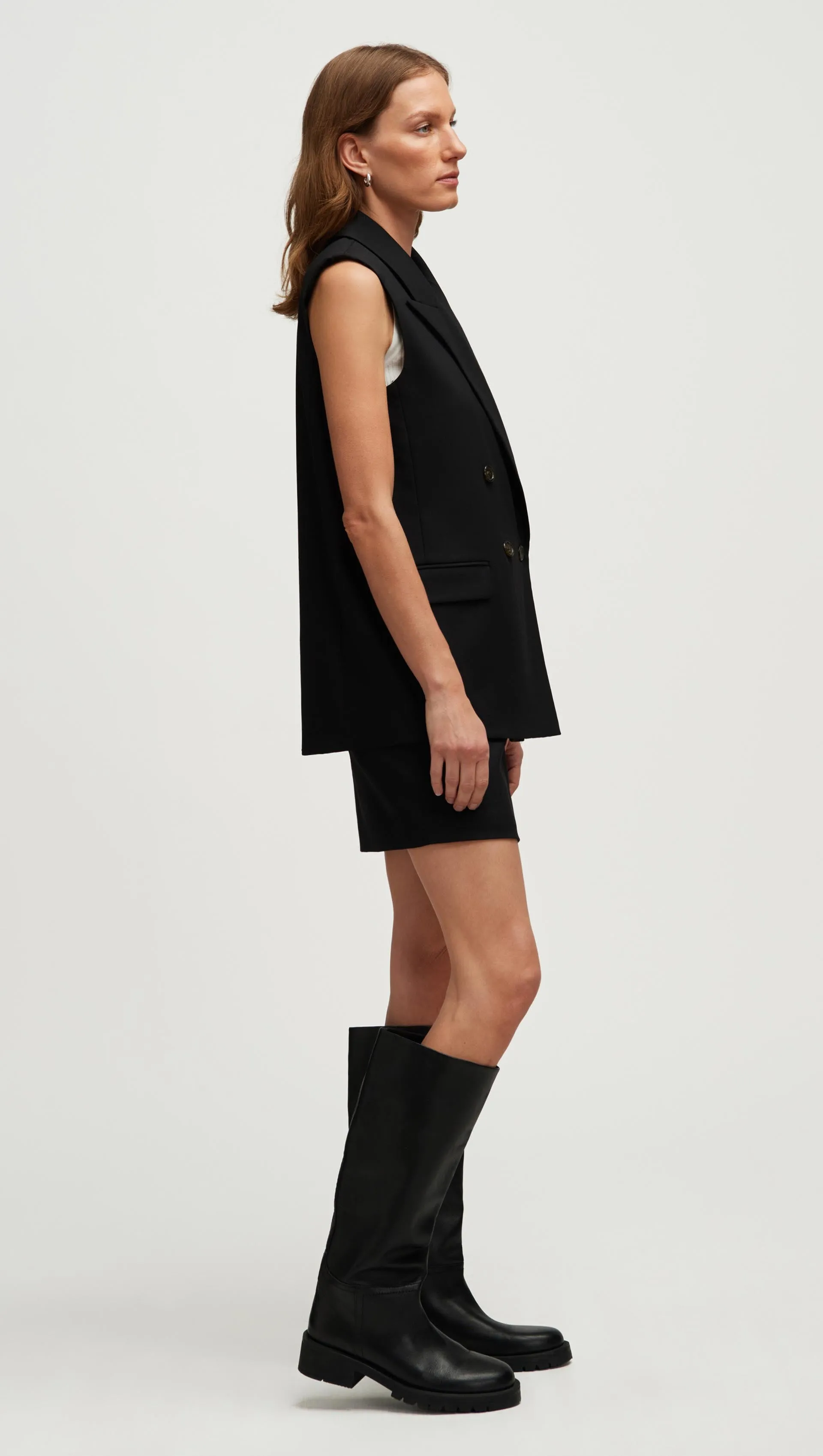 Bowery Vest in Seasonless Wool | Black sold by Argent product image thumbnail 3