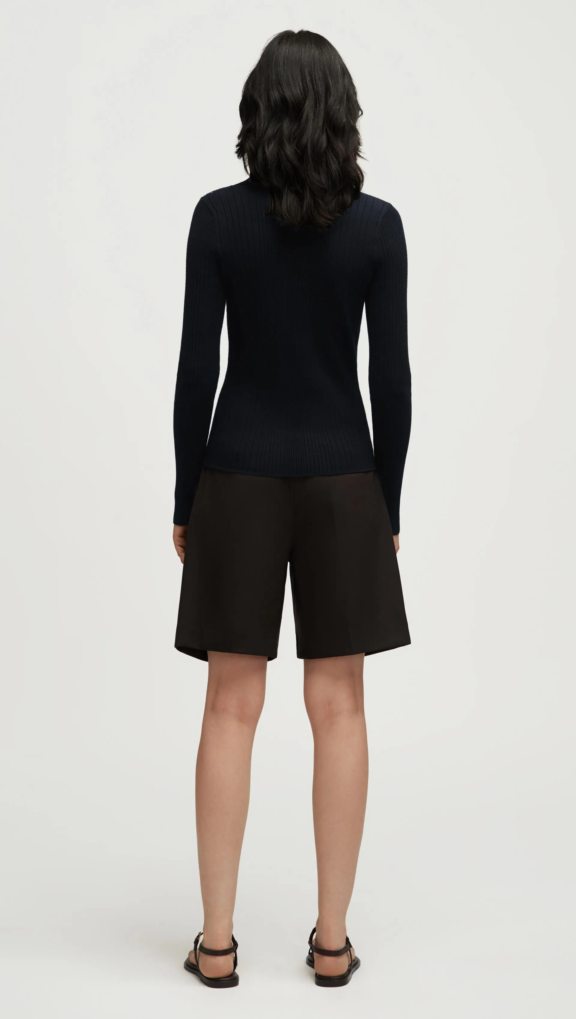 Ribbed Collar Sweater in Viscose Polyester | Black sold by Argent product image thumbnail 5