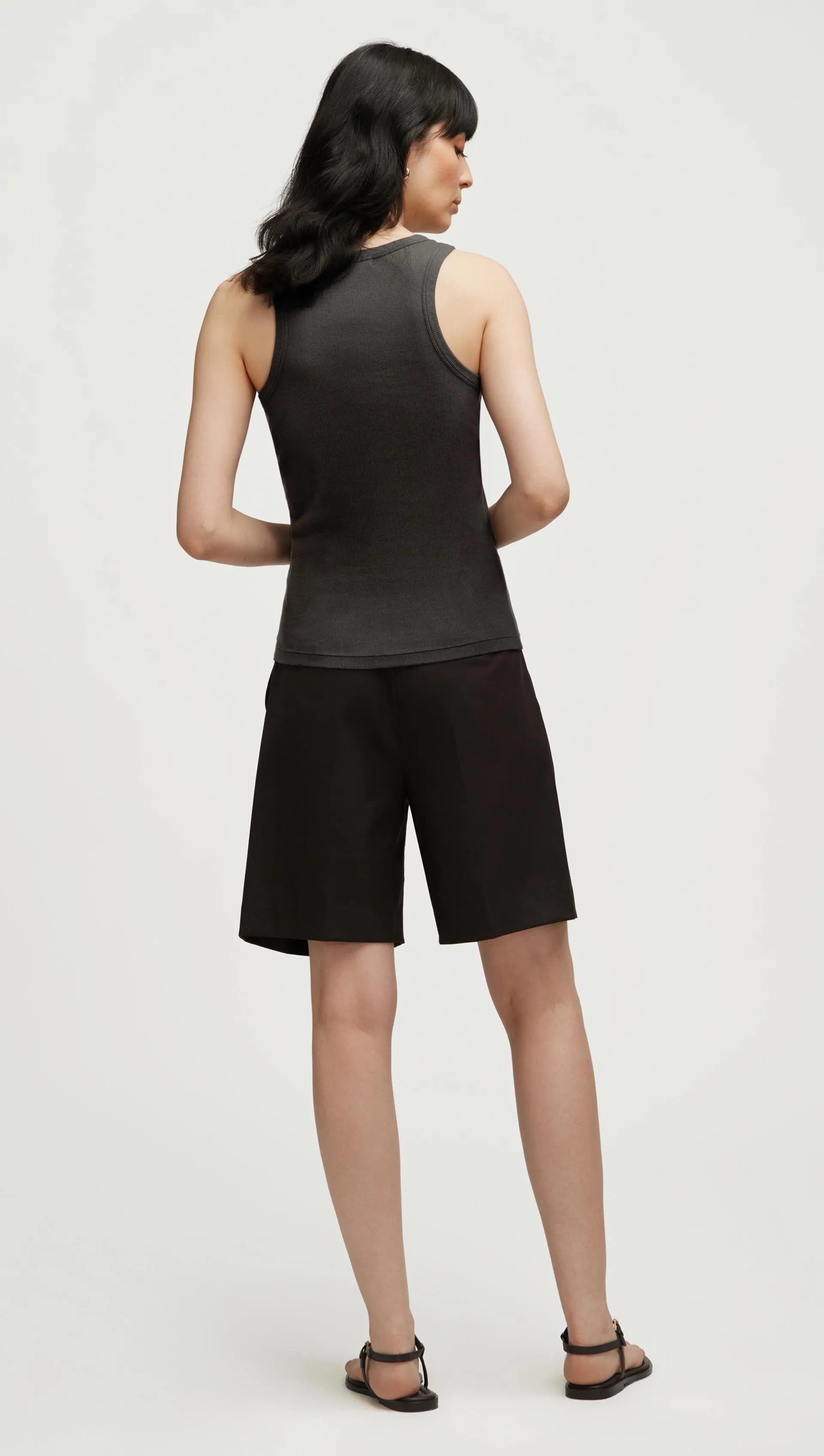 Ribbed Tank in Cotton Elastane | Smoke sold by Argent product image thumbnail 4