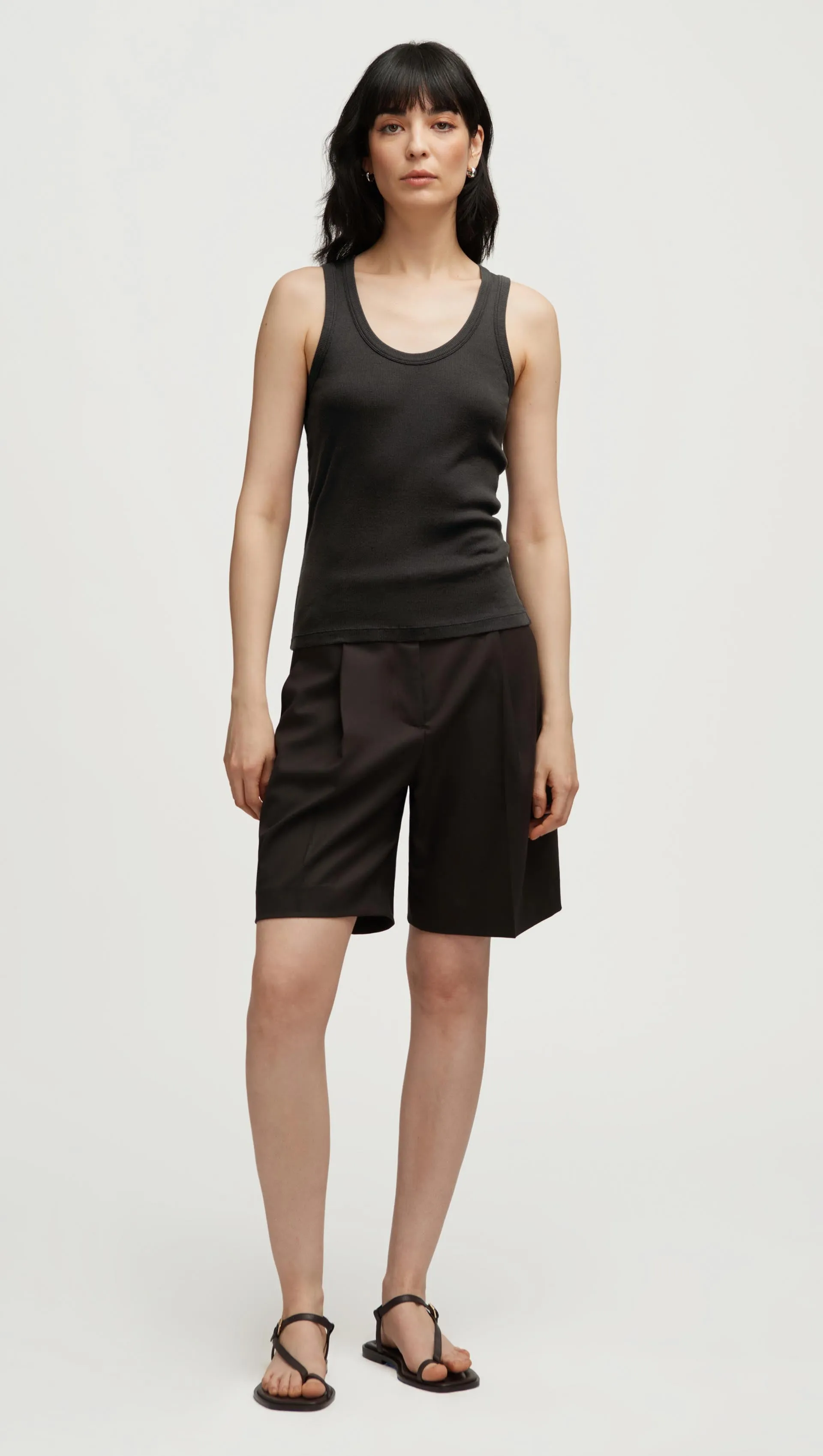 Ribbed Tank in Cotton Elastane | Smoke sold by Argent product image thumbnail 2