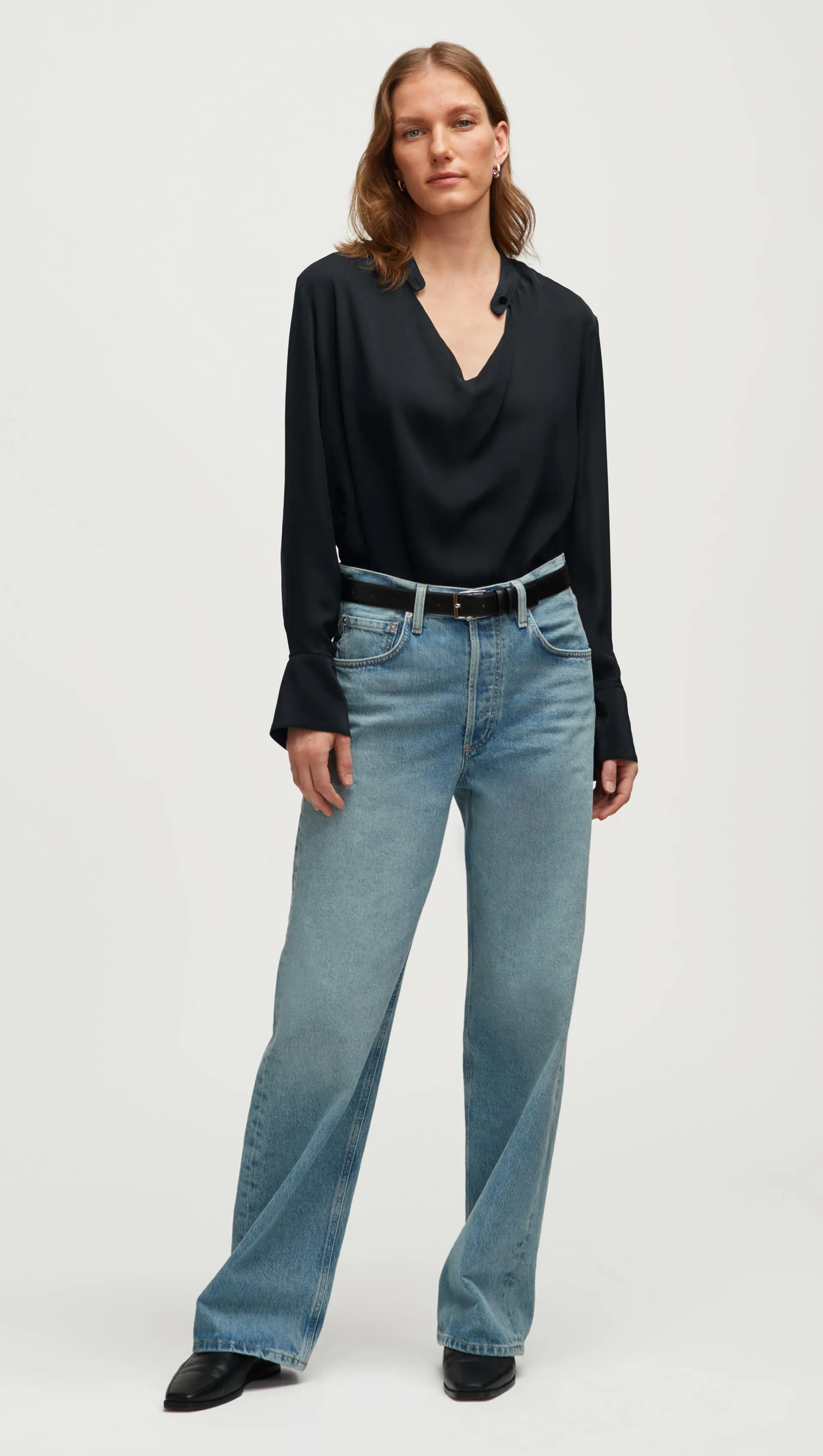 Cowl Neck Blouse in Double Georgette | Black sold by Argent product image thumbnail 4