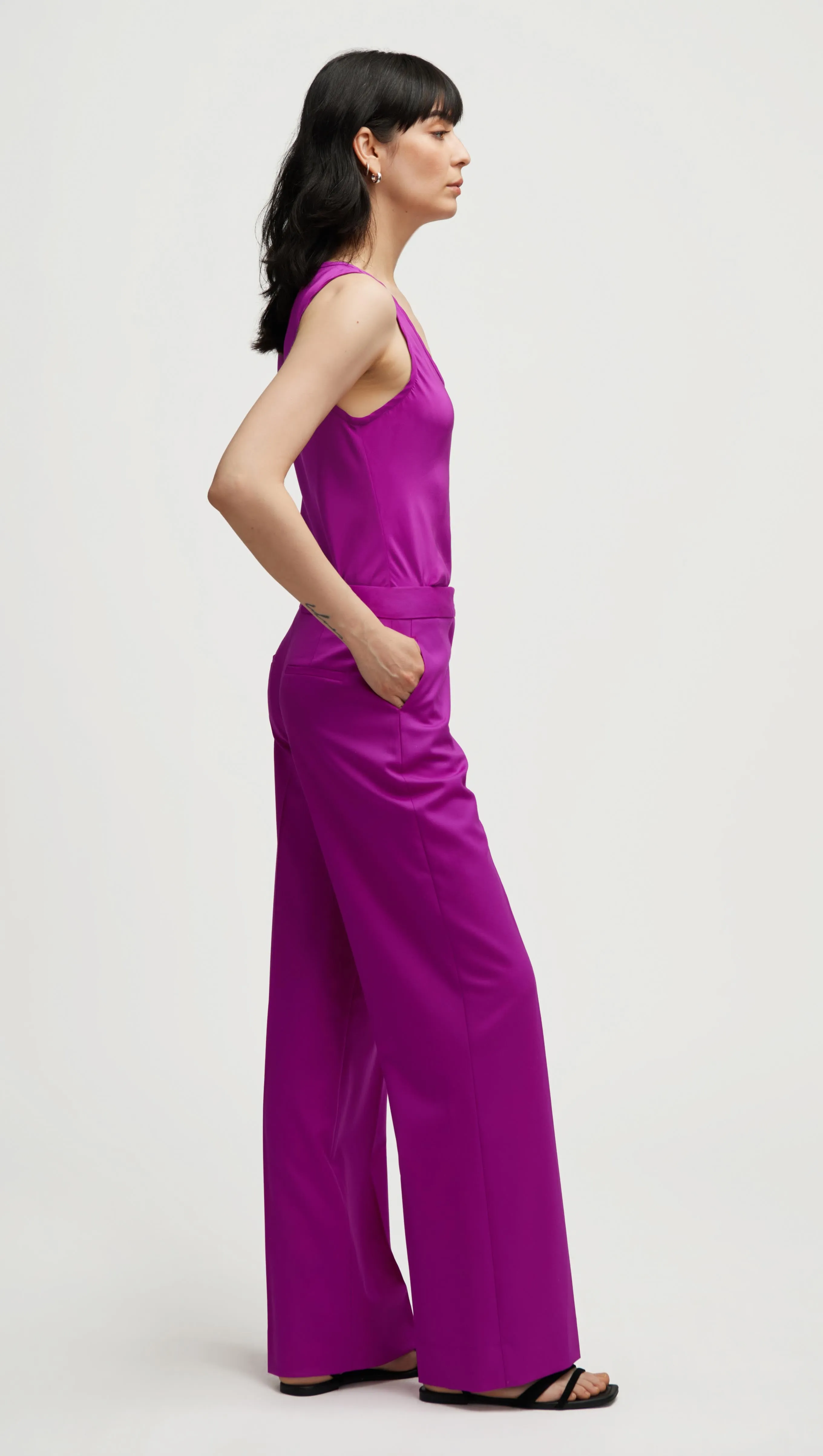 Wide Leg Trouser in Seasonless Wool | Orchid sold by Argent product image thumbnail 2