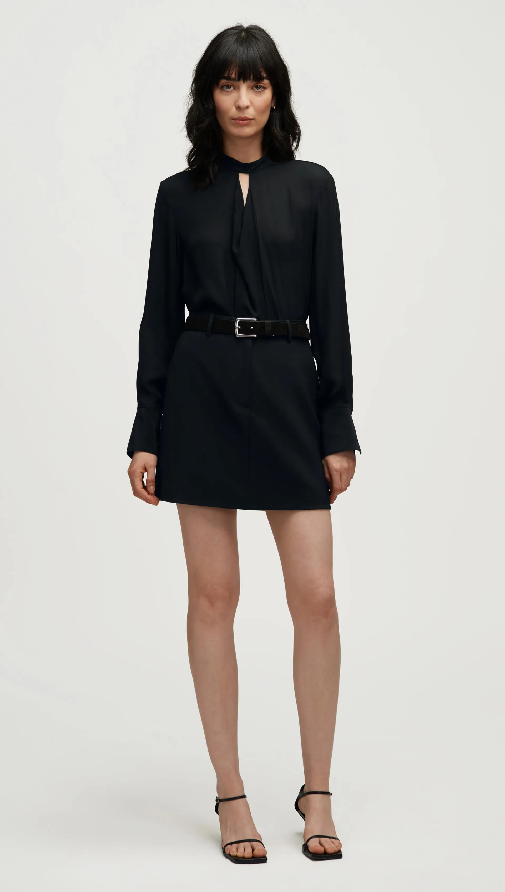 Mini Tailored Skirt in Seasonless Wool | Black sold by Argent
