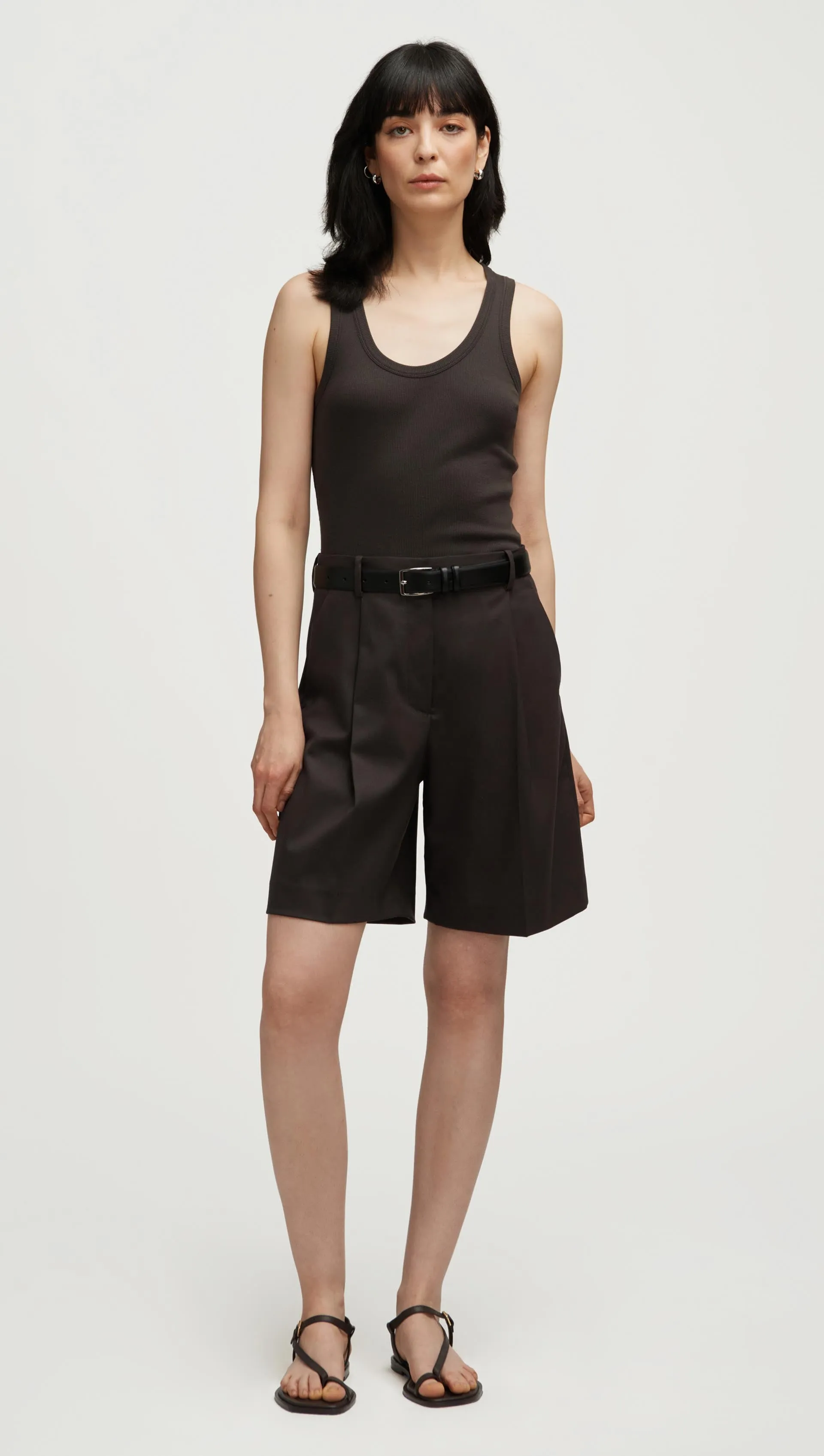 Pleated Shorts in Seasonless Wool | Smoke sold by Argent product image thumbnail 2