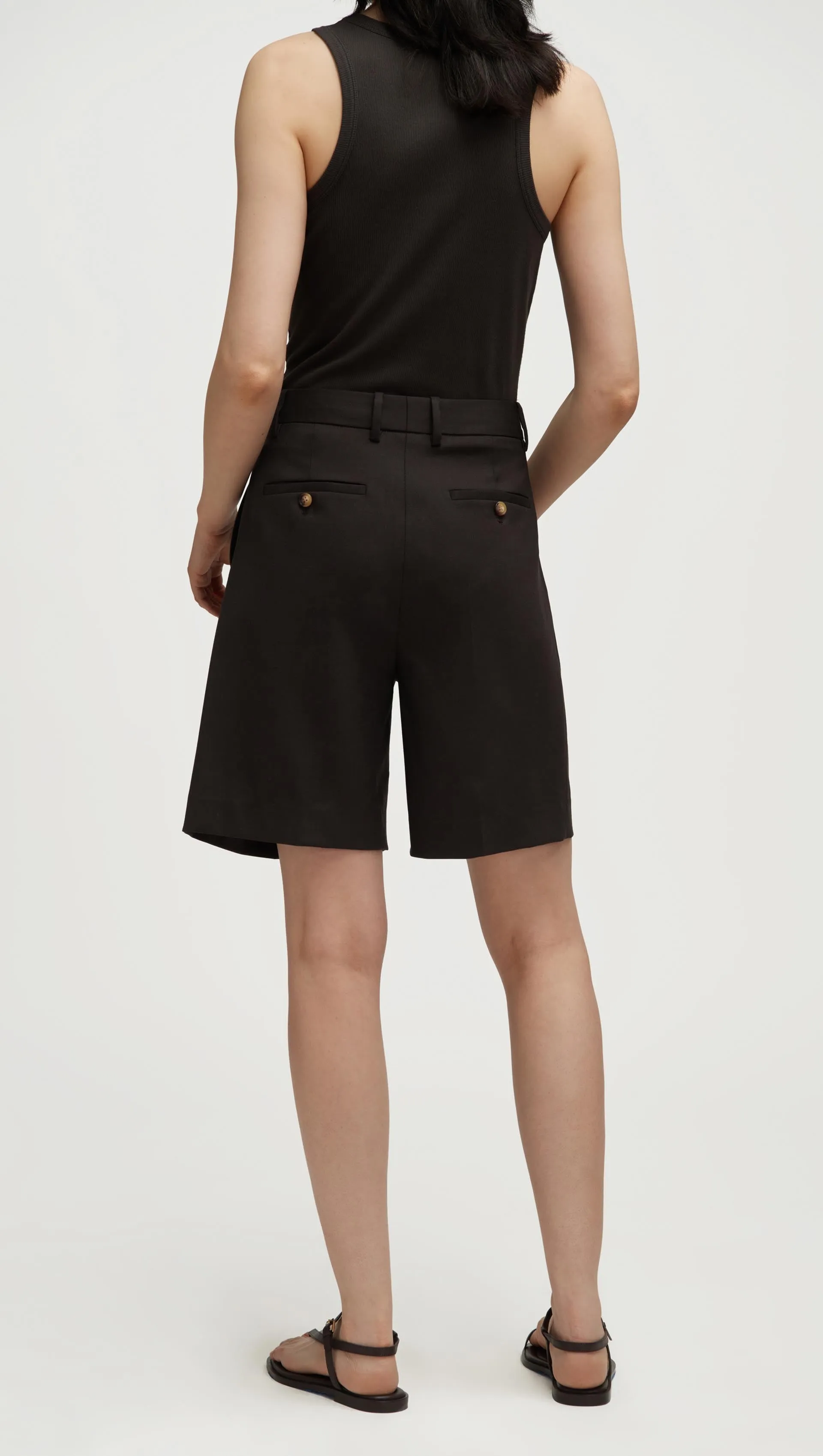 Pleated Shorts in Seasonless Wool | Smoke sold by Argent product image thumbnail 4