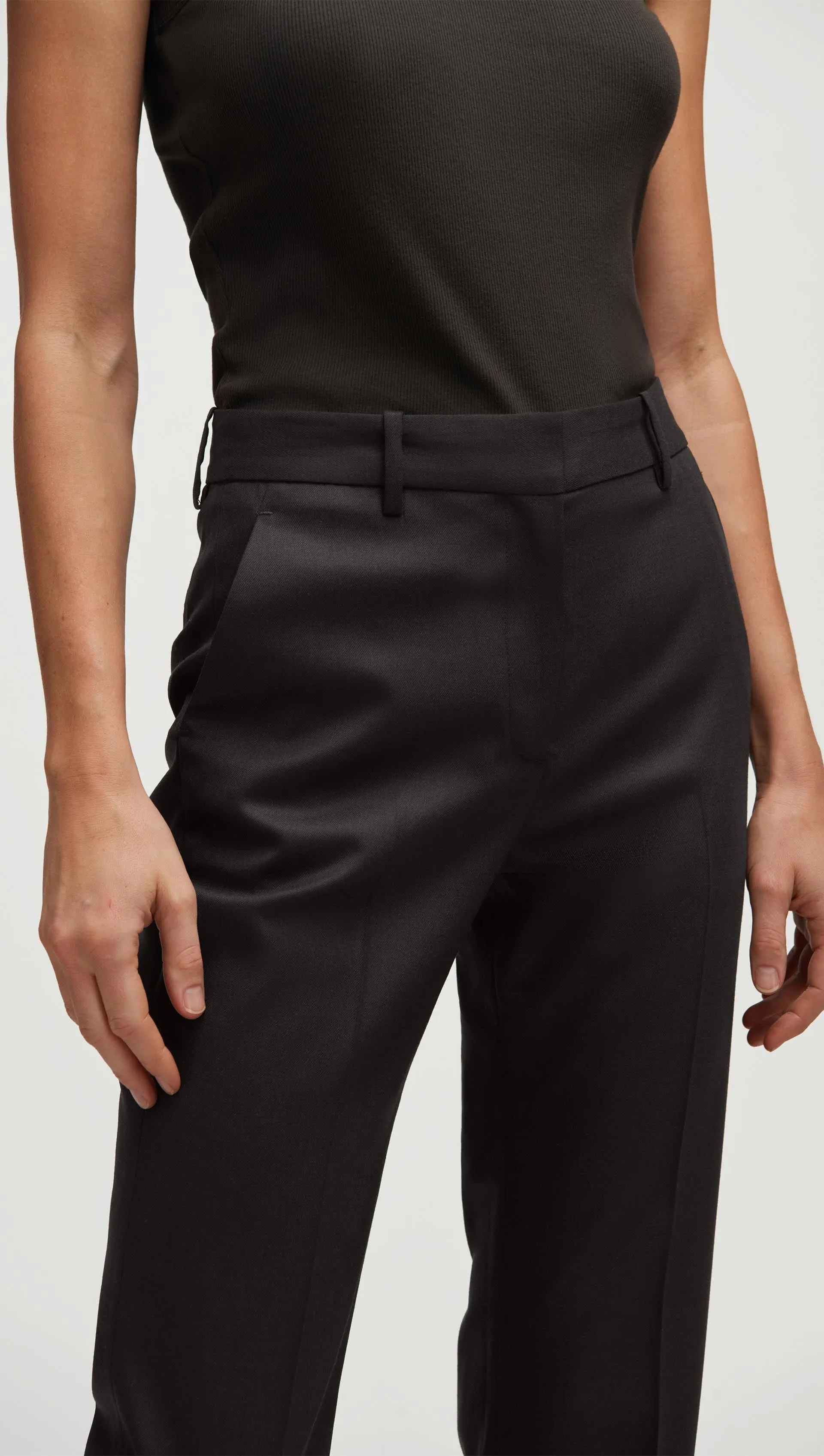 Straight Leg Trouser in Seasonless Wool | Smoke sold by Argent product image thumbnail 5