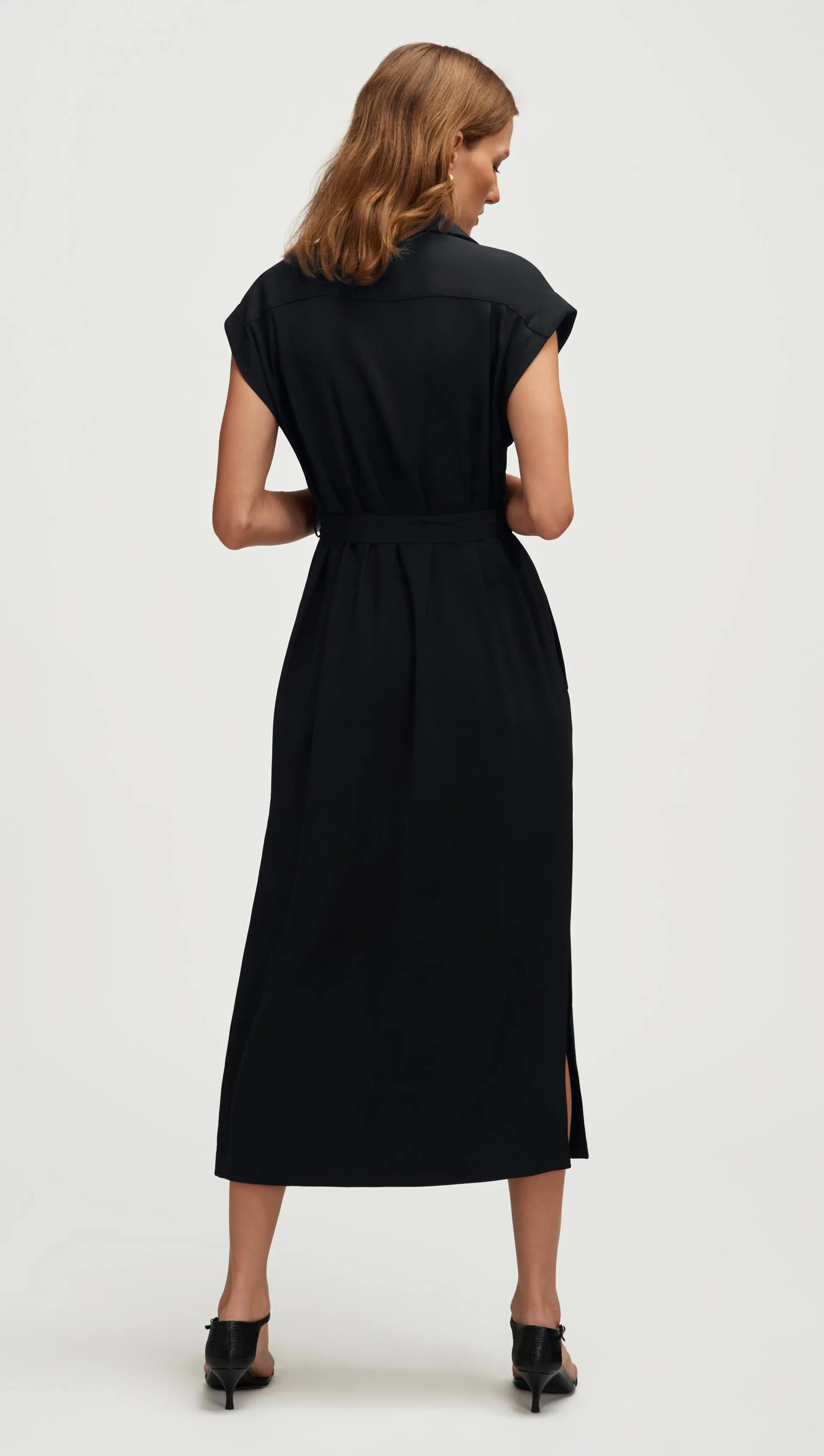 Trench Dress in Stretch Crepe | Black sold by Argent product image thumbnail 5