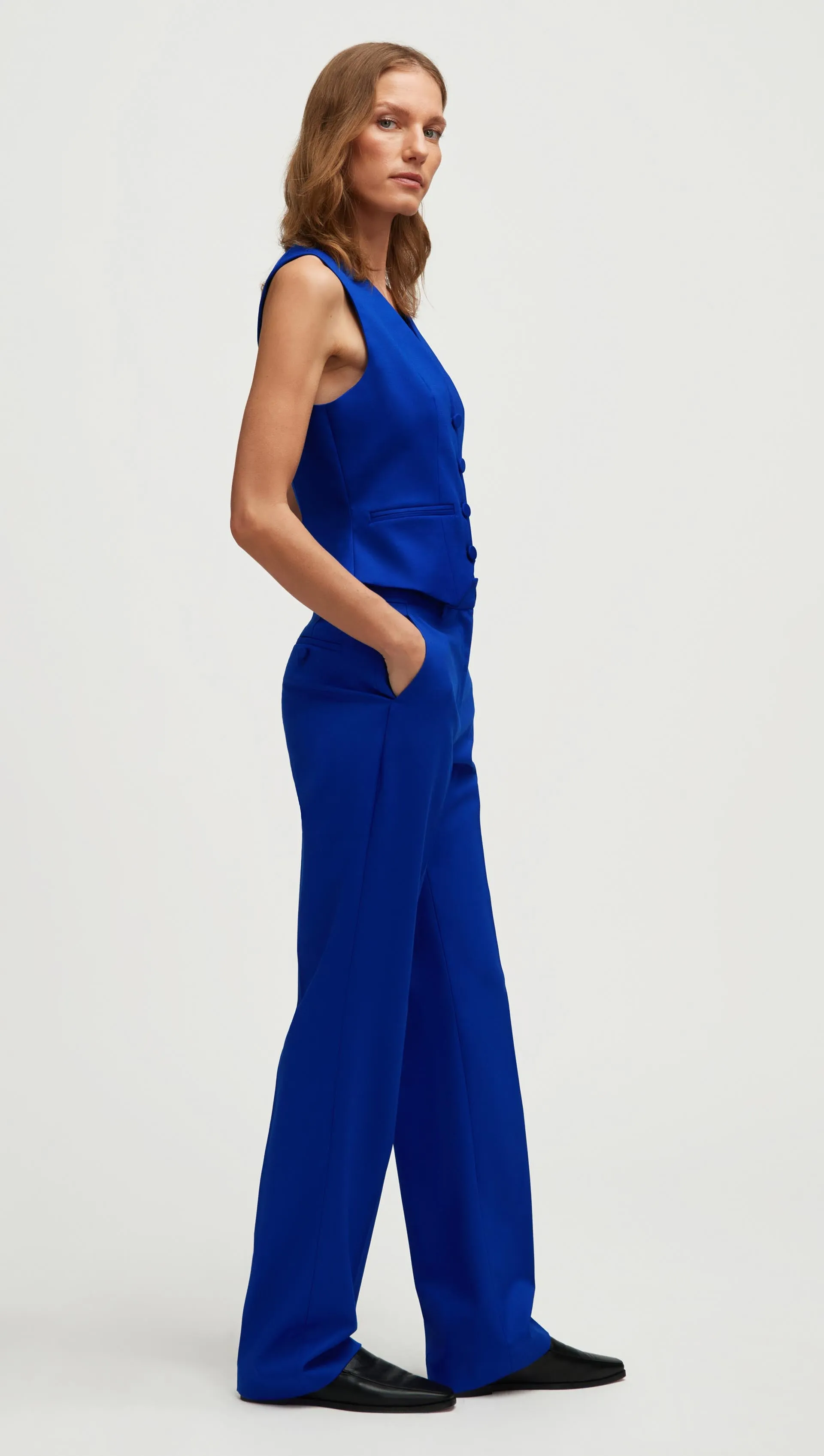 Waistcoat in Seasonless Wool | Lapis sold by Argent product image thumbnail 4