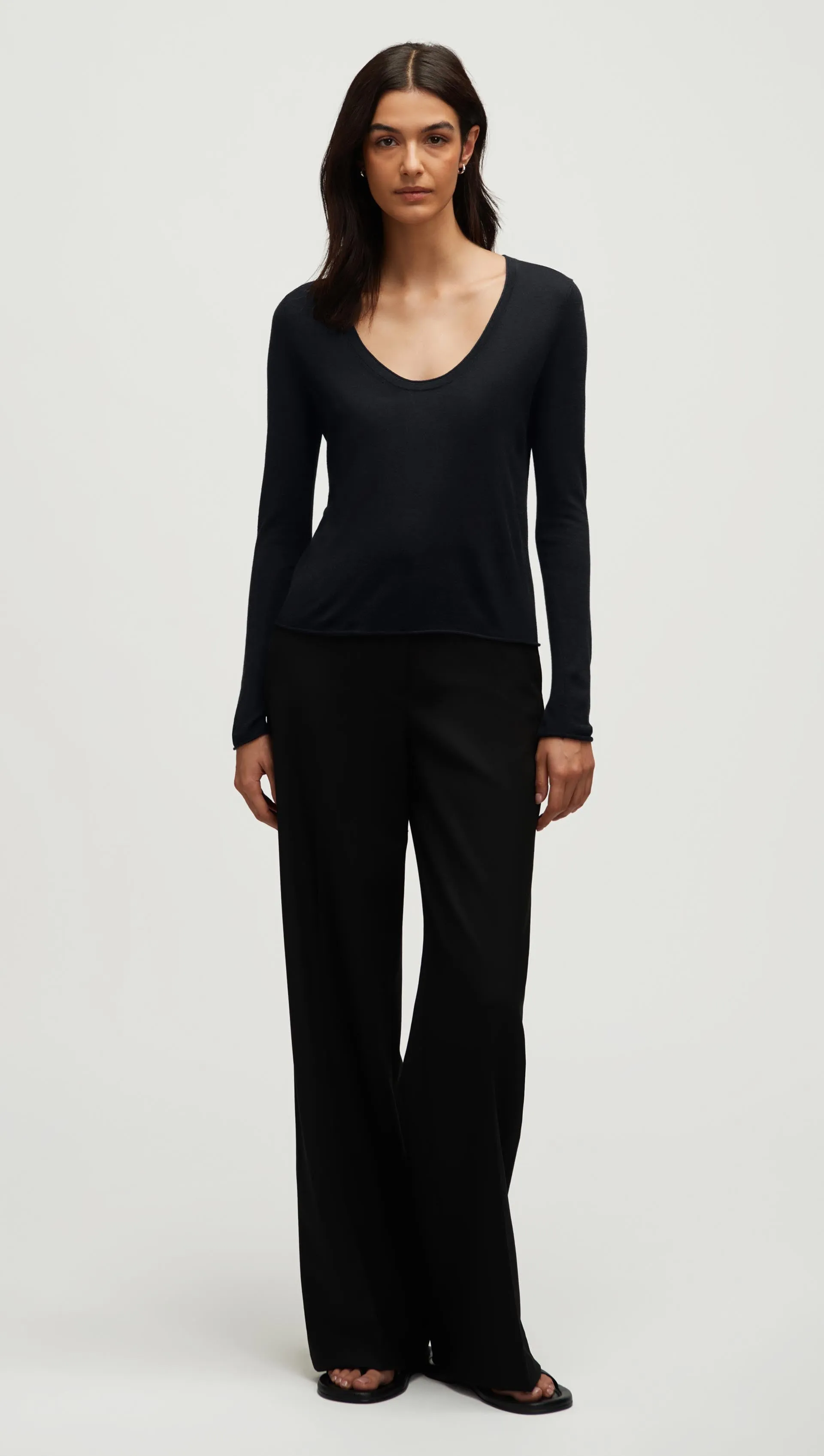 Fine Longsleeve Knit in Wool Silk | Black sold by Argent product image thumbnail 2