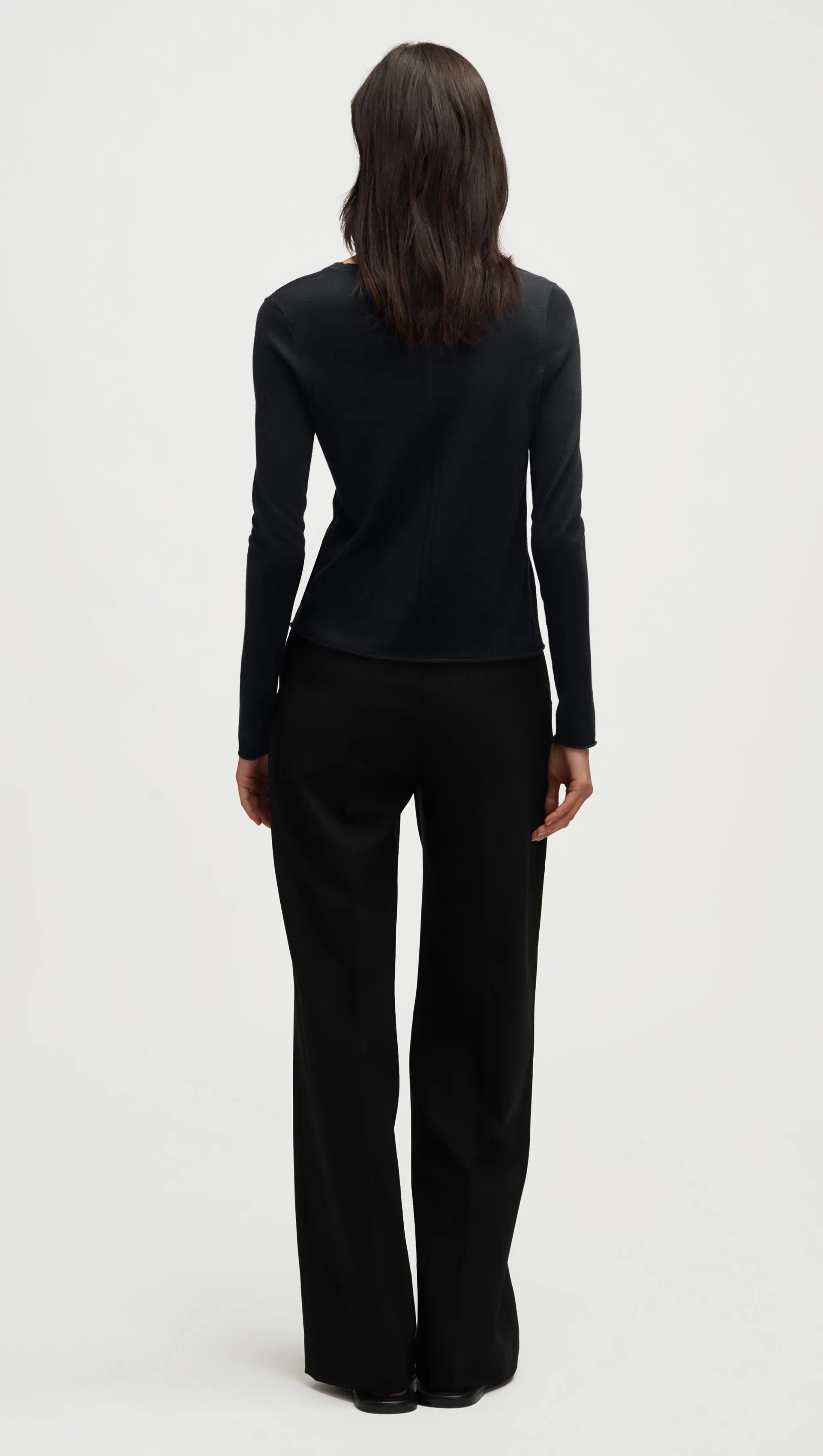 Fine Longsleeve Knit in Wool Silk | Black sold by Argent product image thumbnail 4