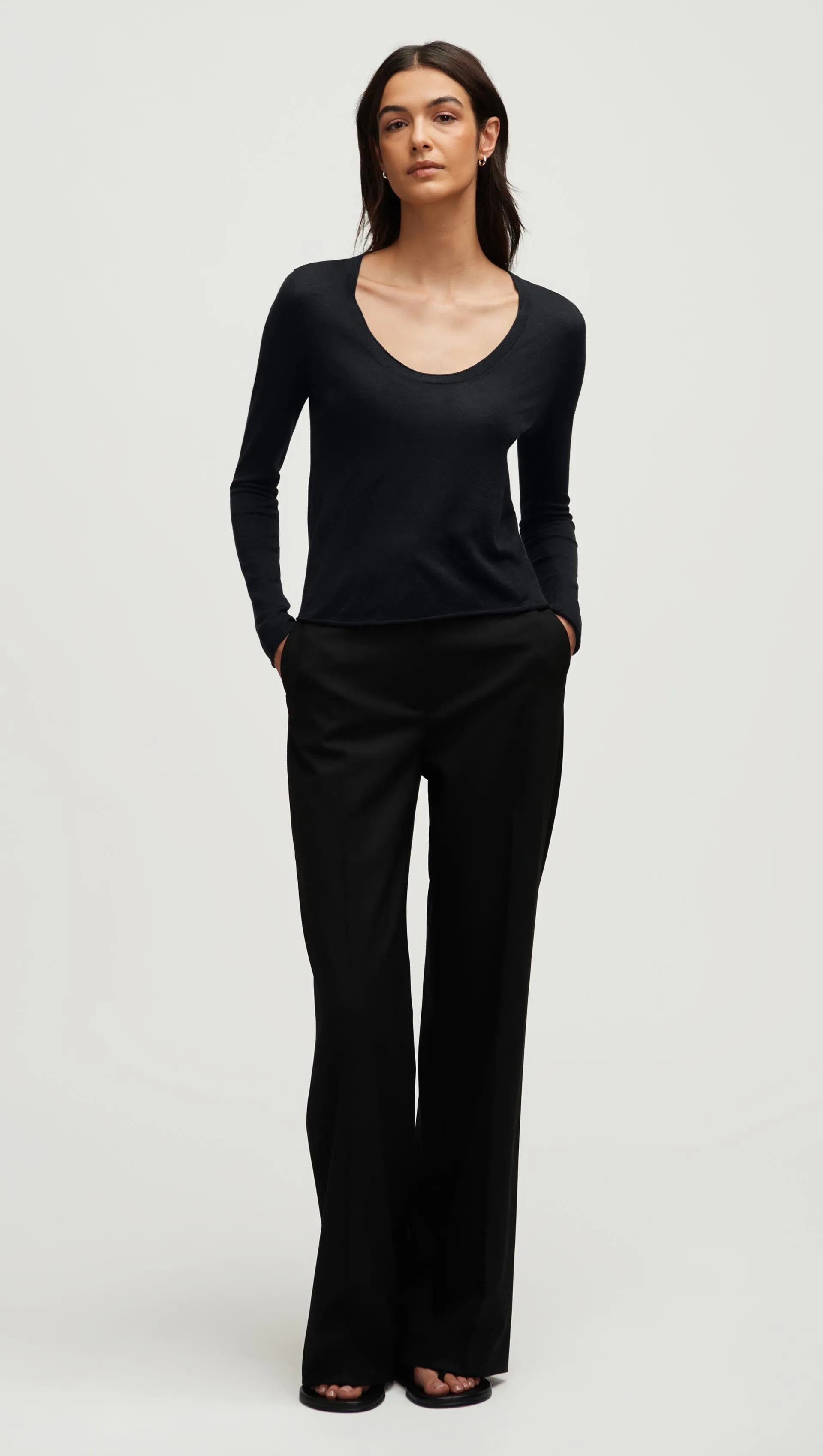 Fine Longsleeve Knit in Wool Silk | Black sold by Argent product image thumbnail 3