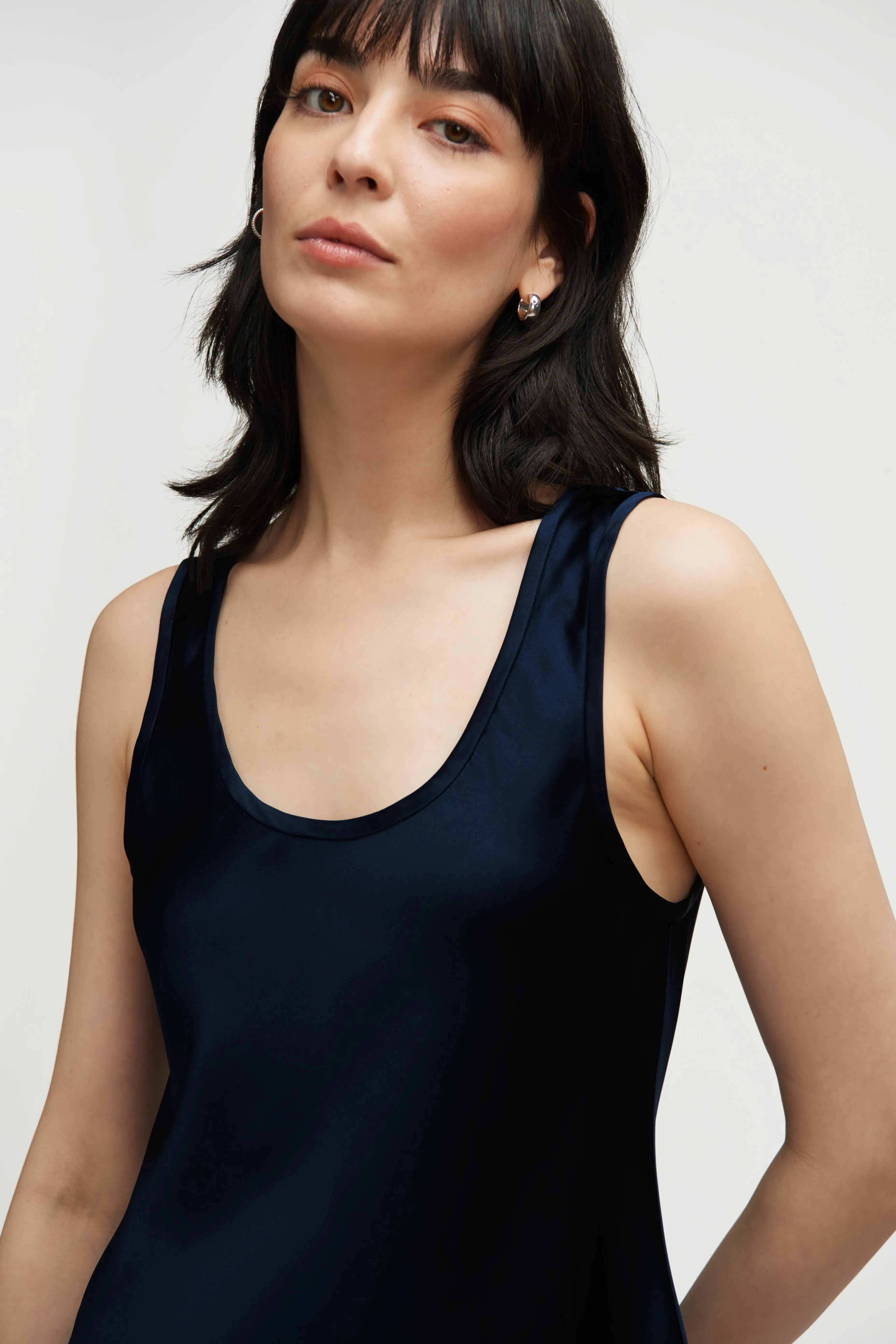 Tank in Silk Charmeuse | Midnight sold by Argent product image thumbnail 2
