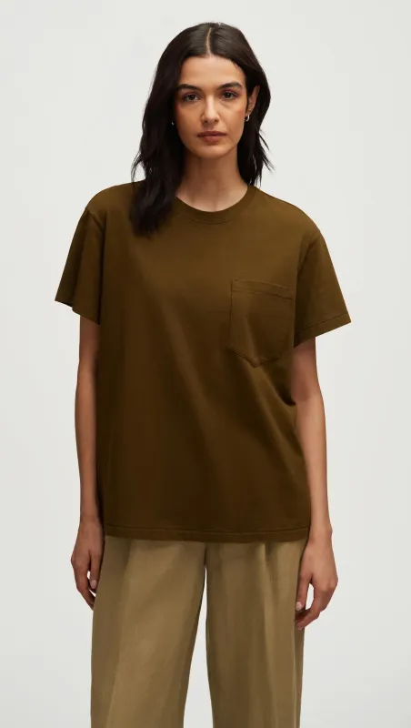 Oversized Pocket Tee in Cotton Jersey | Mushroom sold by Argent