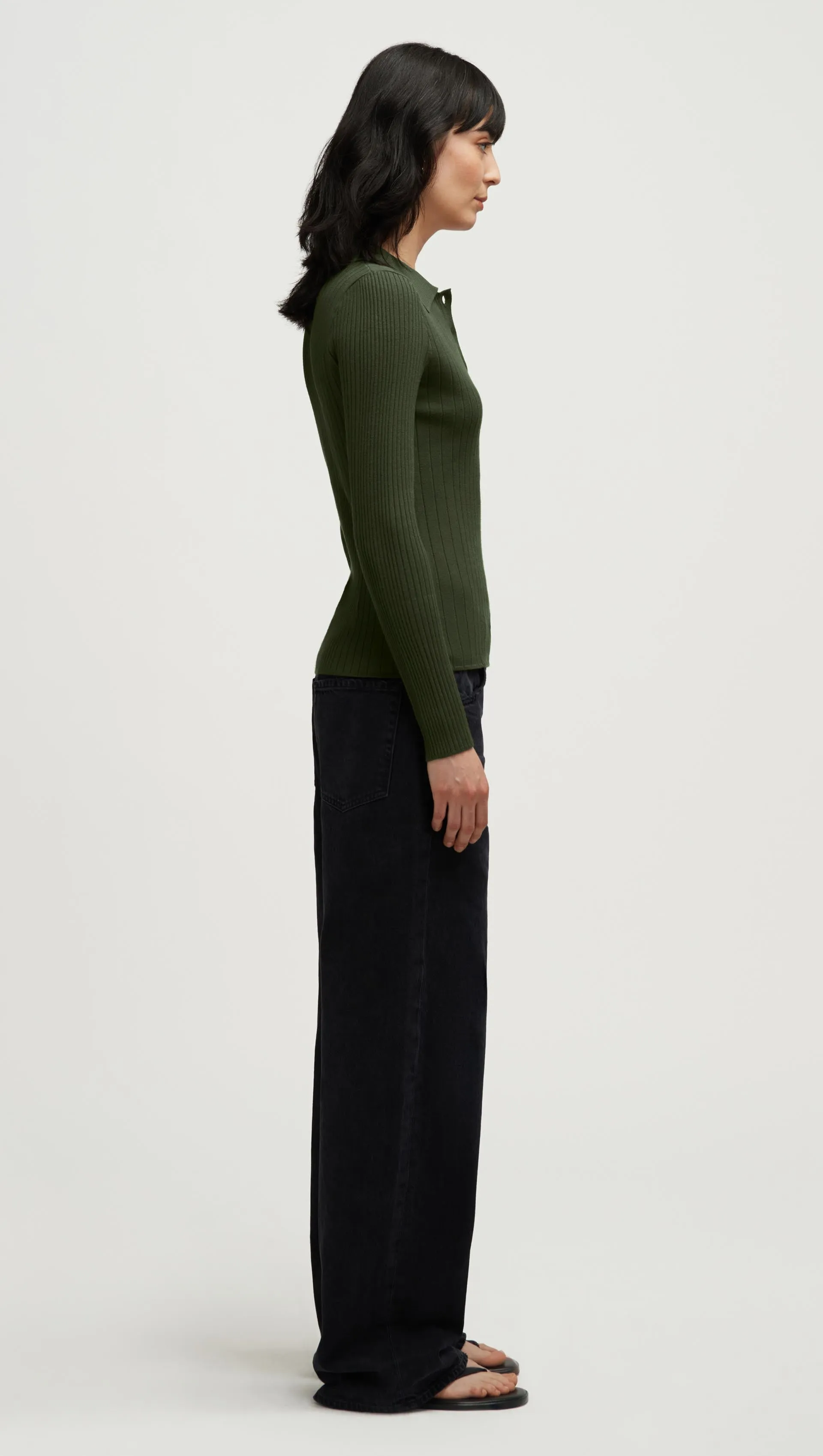 Ribbed Collar Sweater in Viscose Polyester | Mushroom sold by Argent product image thumbnail 5