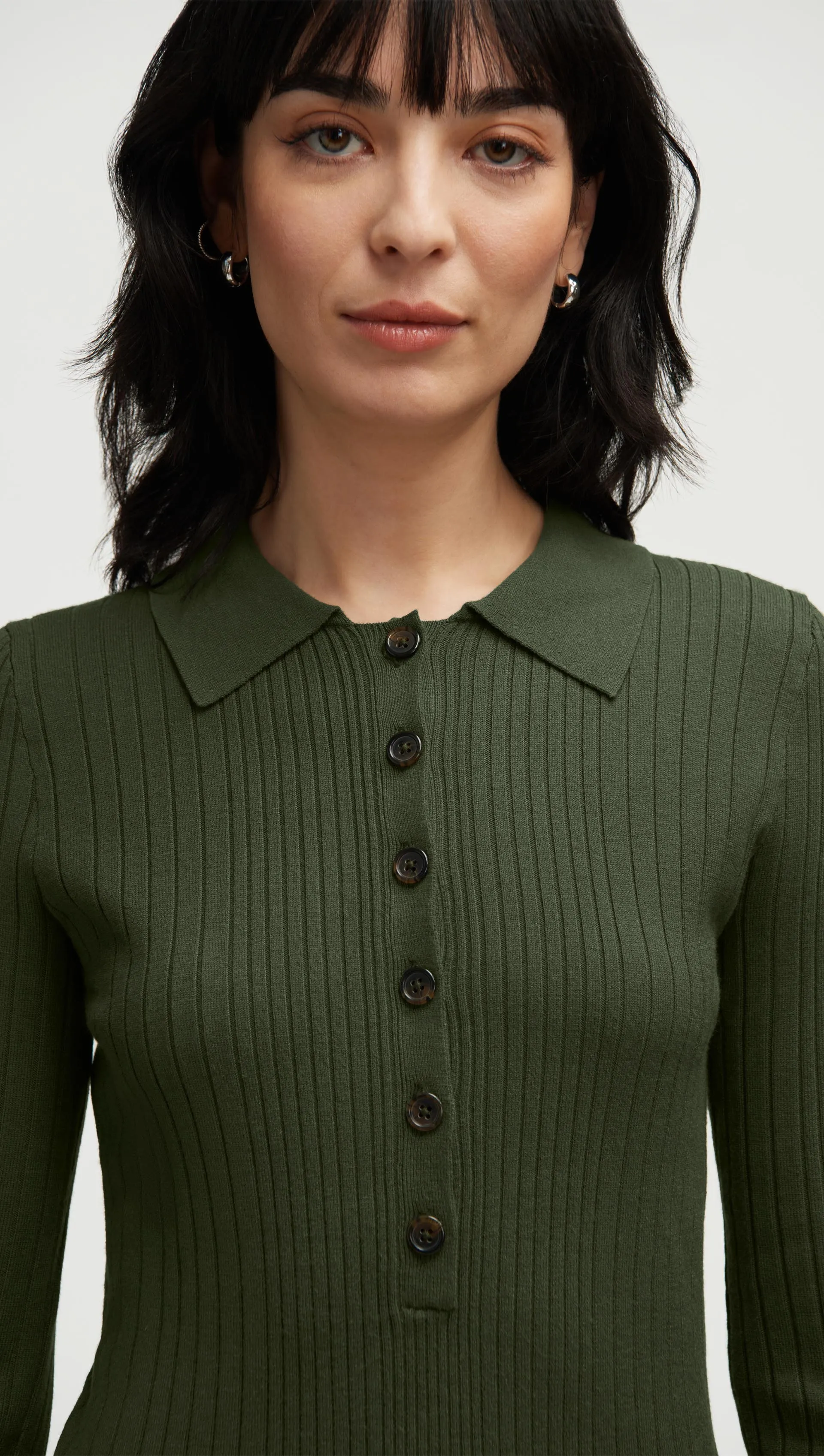 Ribbed Collar Sweater in Viscose Polyester | Mushroom sold by Argent product image thumbnail 2