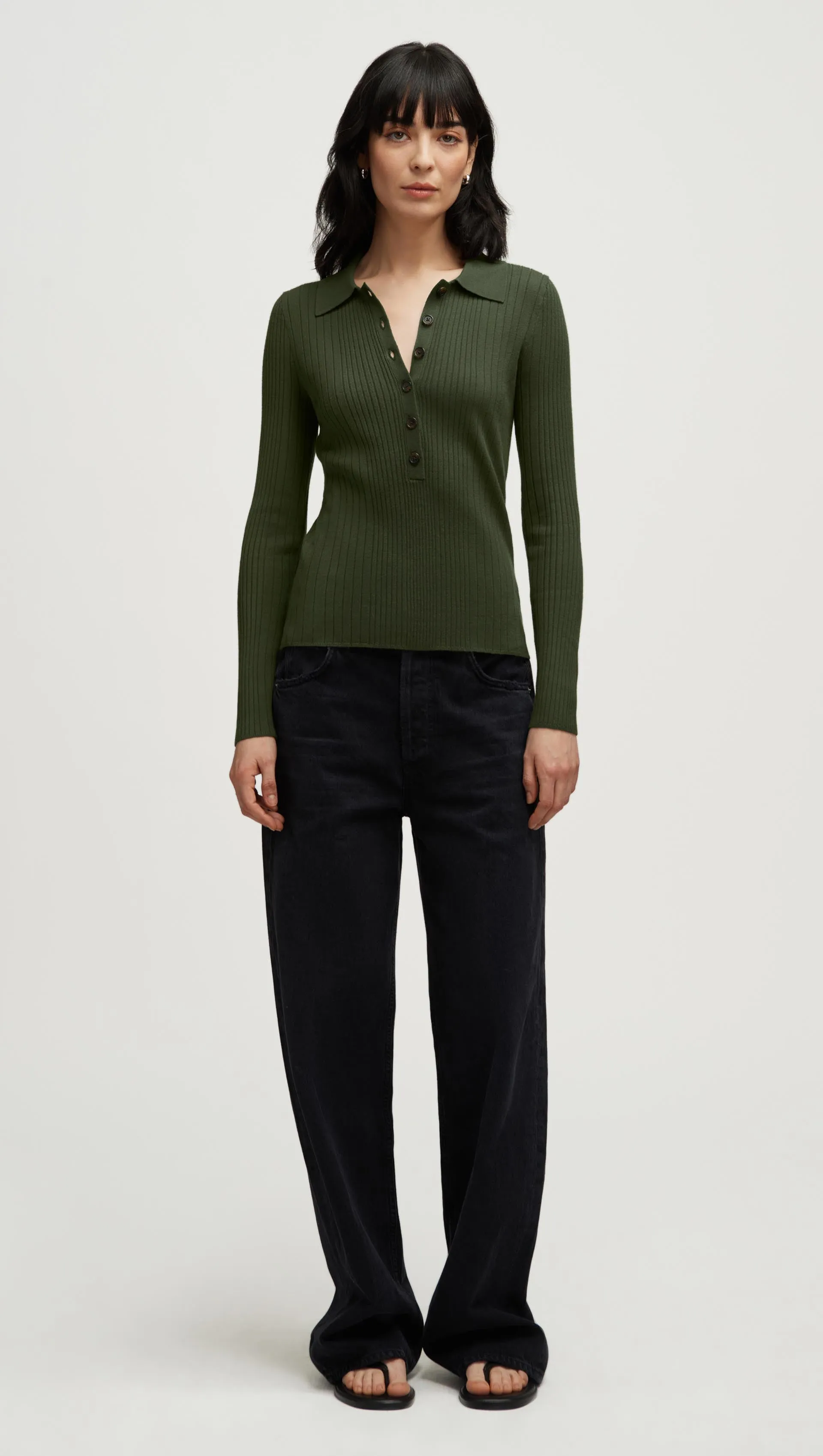 Ribbed Collar Sweater in Viscose Polyester | Mushroom sold by Argent product image thumbnail 4