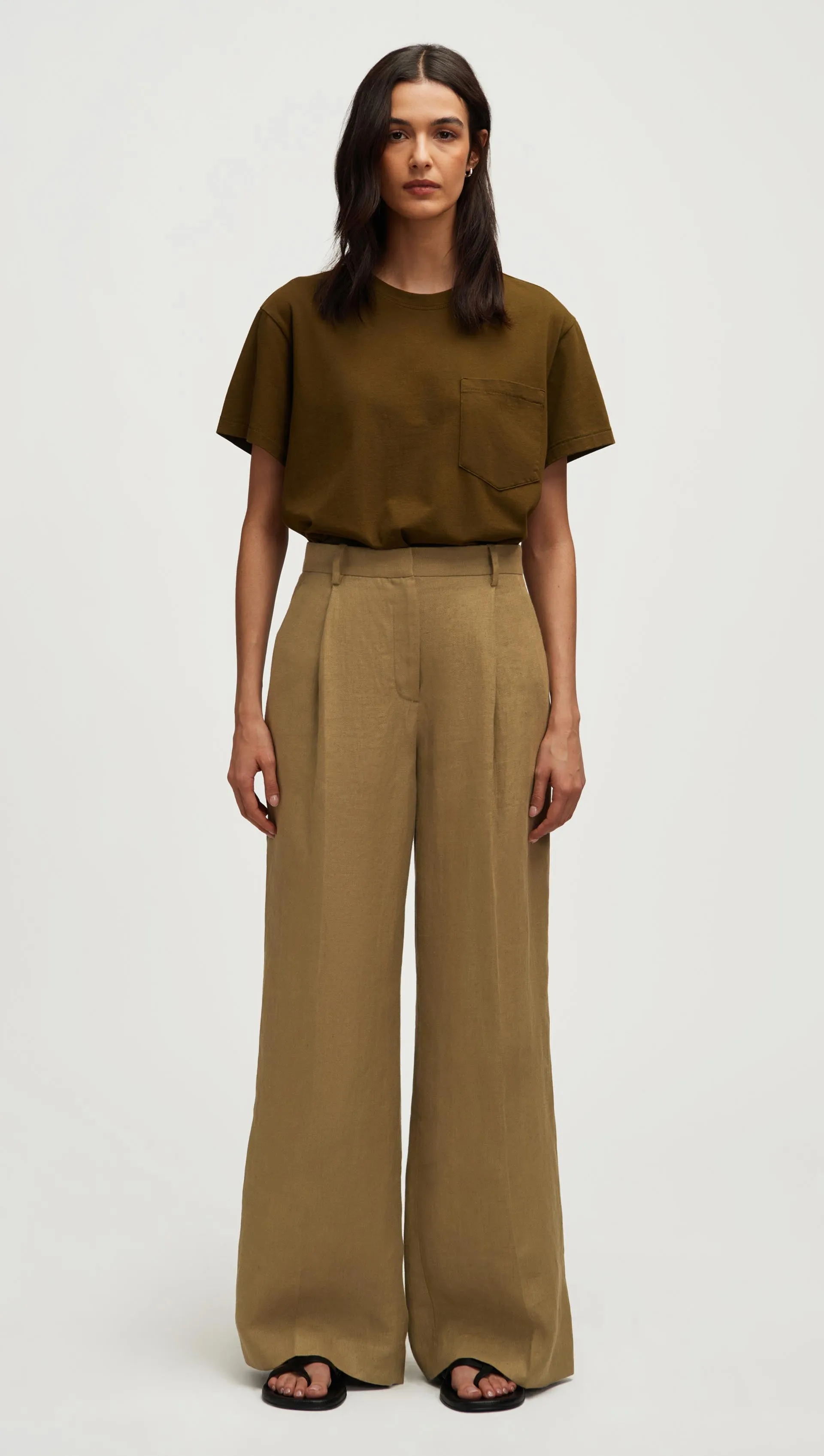 Single Pleat Trouser in Basket Weave Linen | Fern sold by Argent product image thumbnail 2