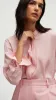 Cowl Neck Blouse in Double Georgette | Soft Pink sold by Argent