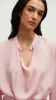 Cowl Neck Blouse in Double Georgette | Soft Pink sold by Argent