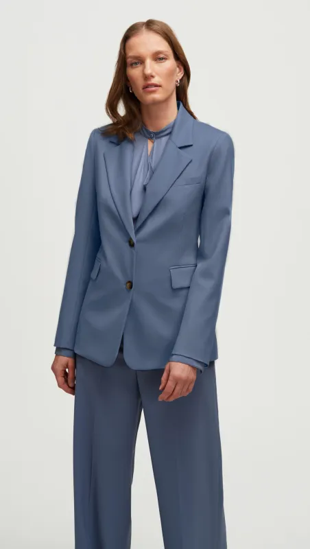 Two-Button Blazer in Seasonless Wool | Powder Blue sold by Argent