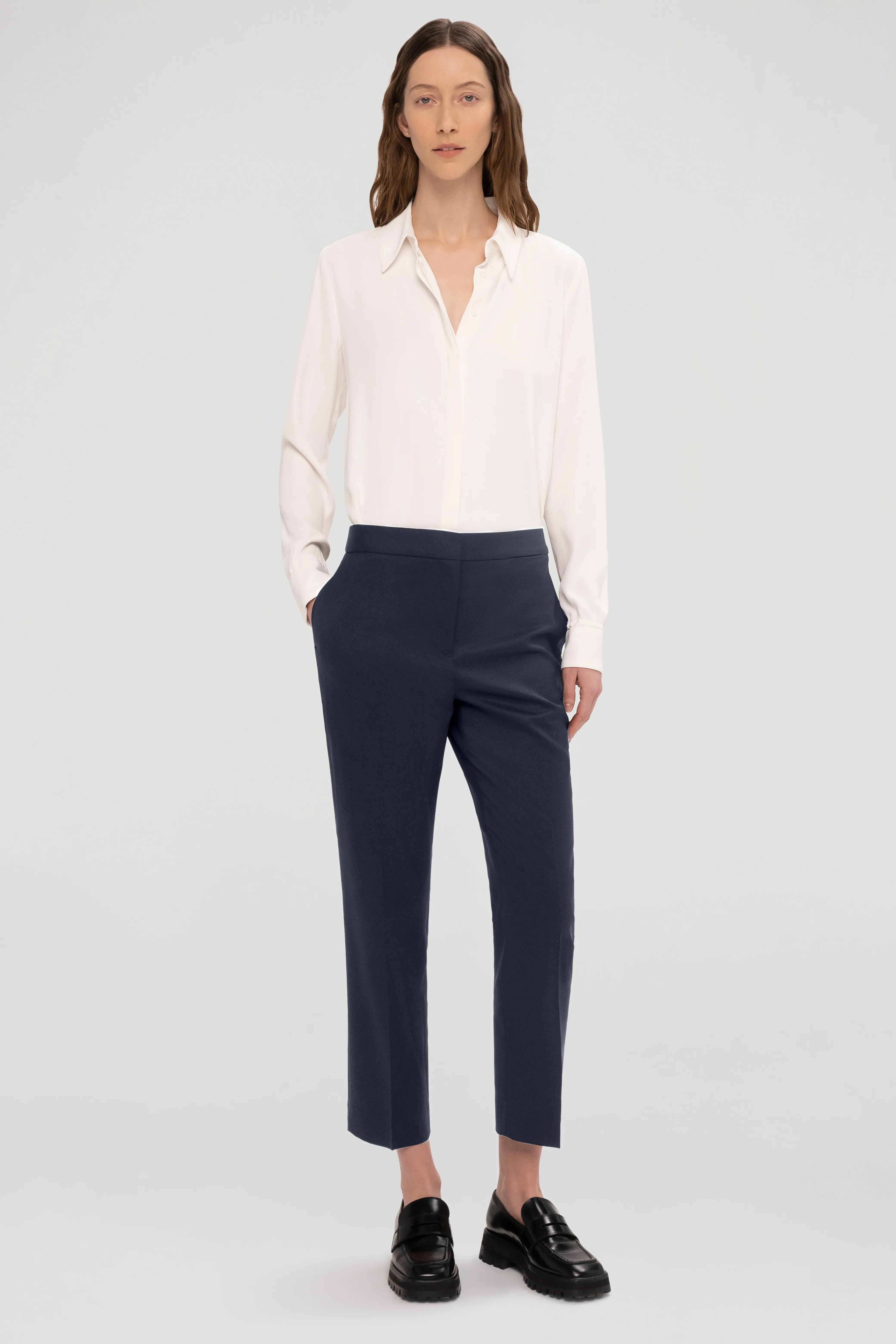 Tailored Trouser in Seasonless Wool | Midnight sold by Argent