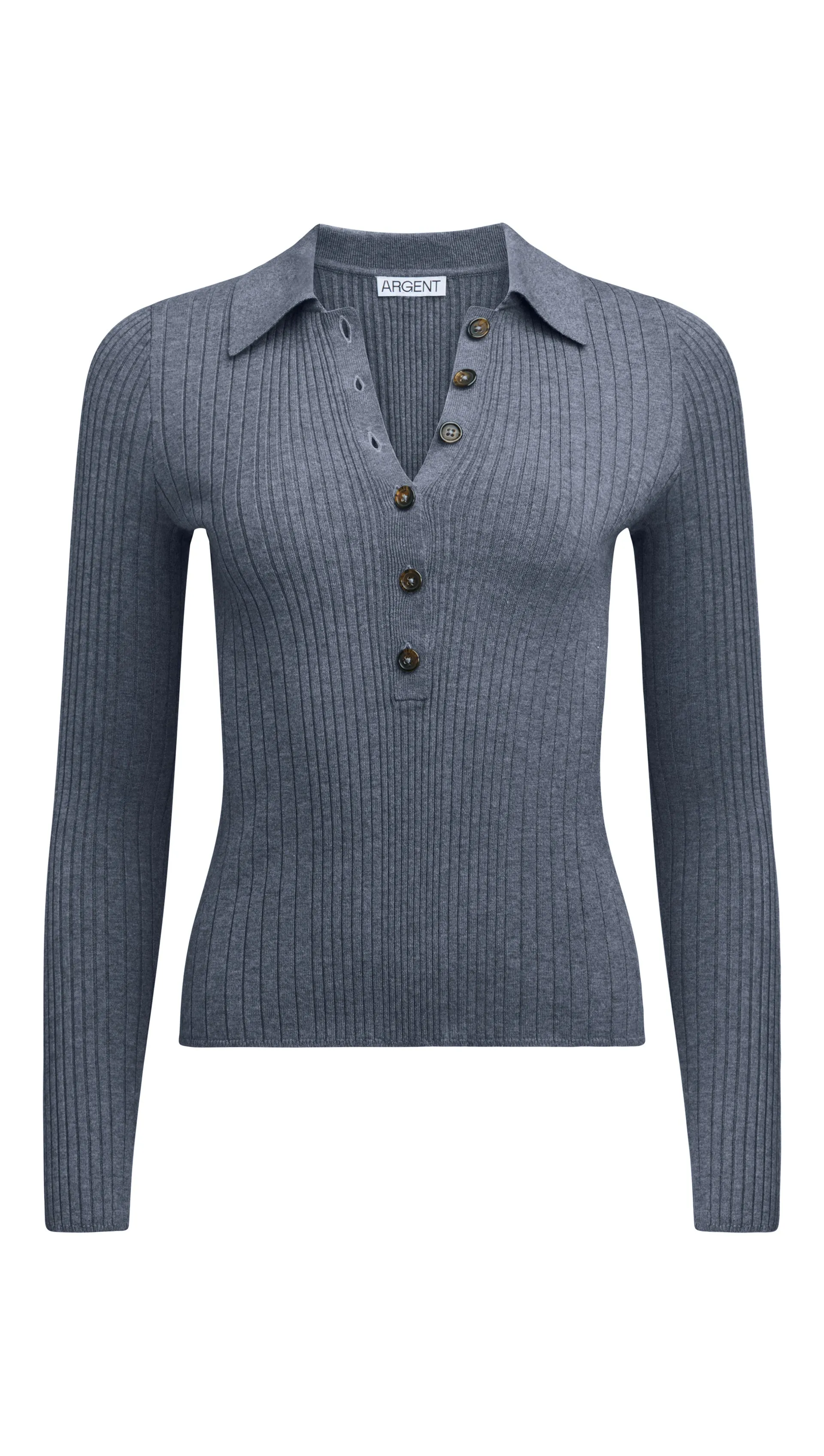 Ribbed Collar Sweater in Viscose Polyester | Powder Blue sold by Argent product image thumbnail 5