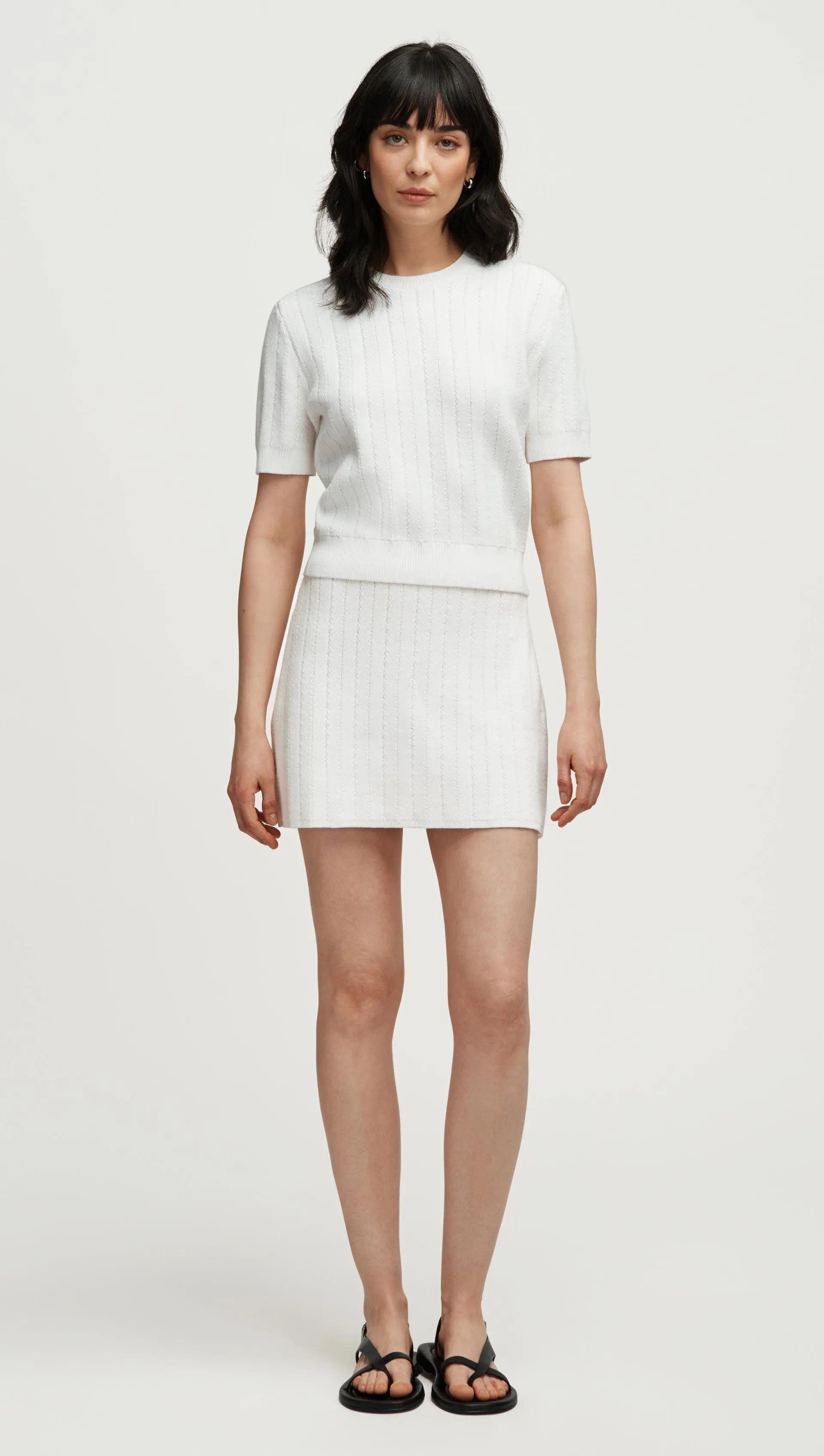 Herringbone Top in Viscose Polyester | White sold by Argent product image thumbnail 2