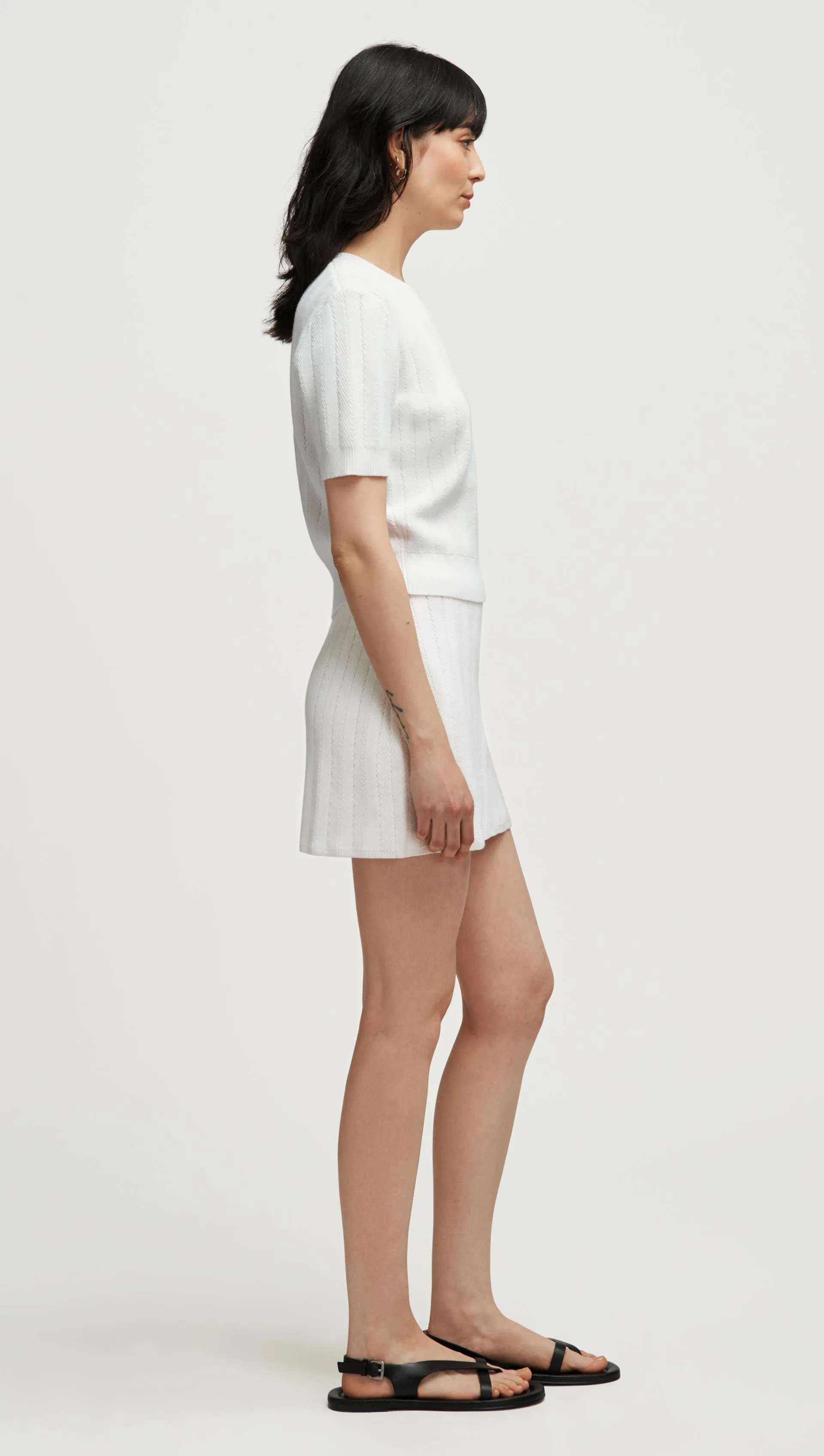 Herringbone Top in Viscose Polyester | White sold by Argent product image thumbnail 4