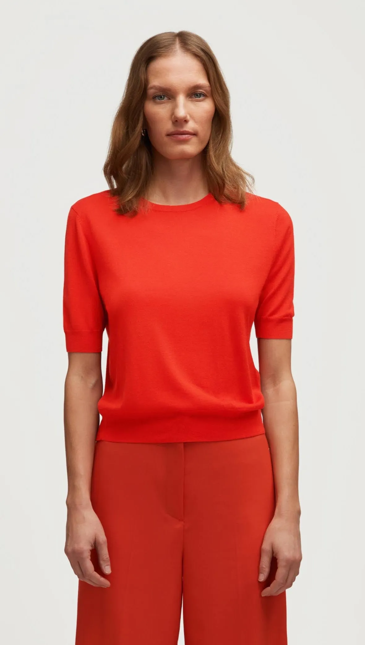 Fine Shortsleeve Knit in Wool Silk | Tomato sold by Argent